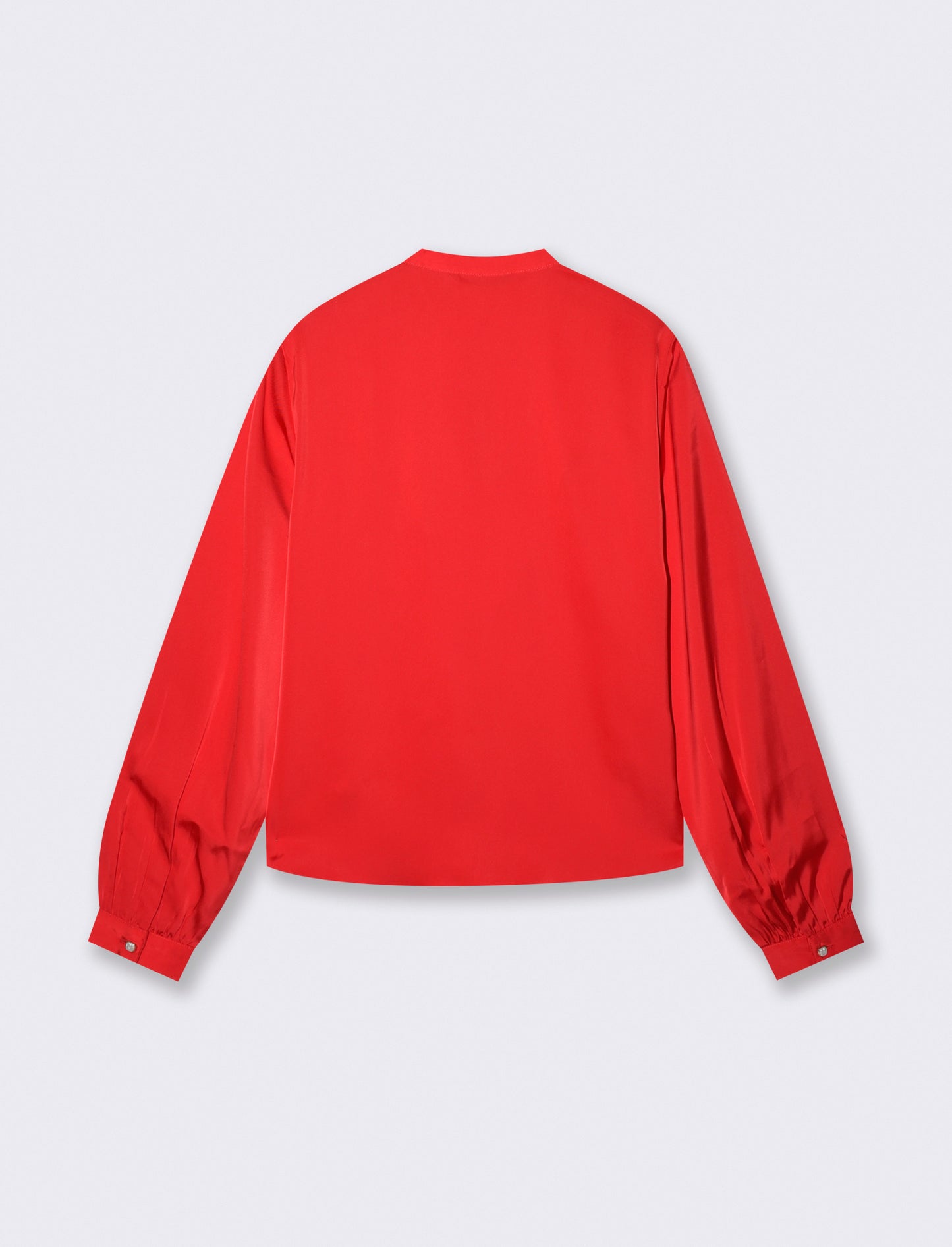 Casacca collo coreano con rouches eleganti - Rosso
