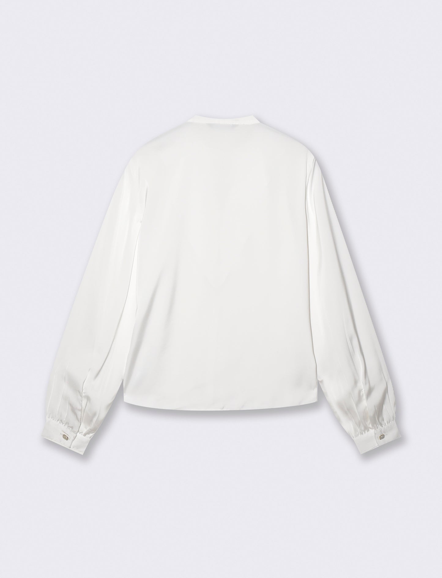 Casacca collo coreano con rouches eleganti - Bianco latte