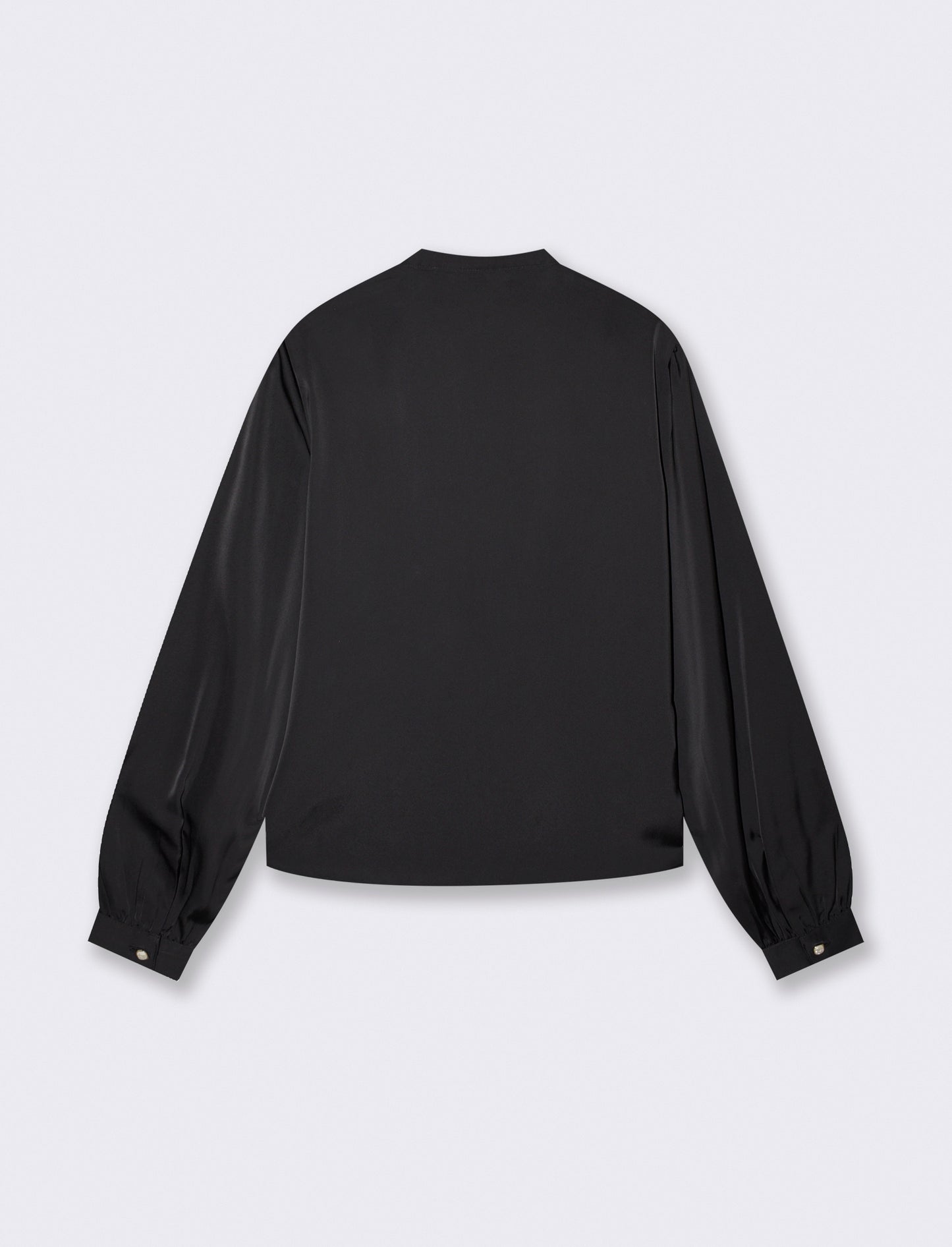 Casacca collo coreano con rouches eleganti - Nero