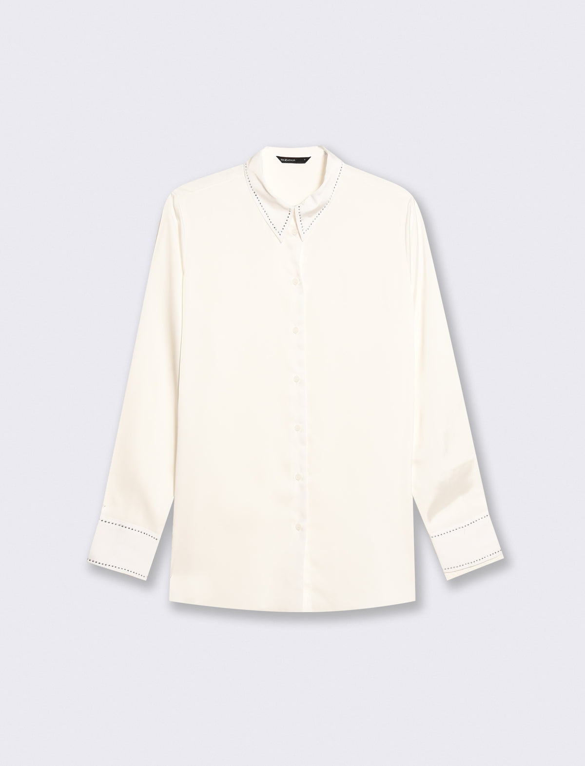 Camicia manica lunga con colletto dettagliato - Bianco latte
