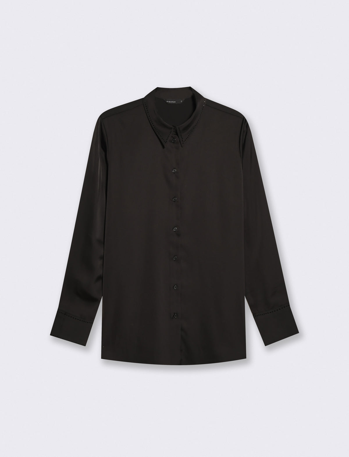 Camicia manica lunga con colletto dettagliato - Nero