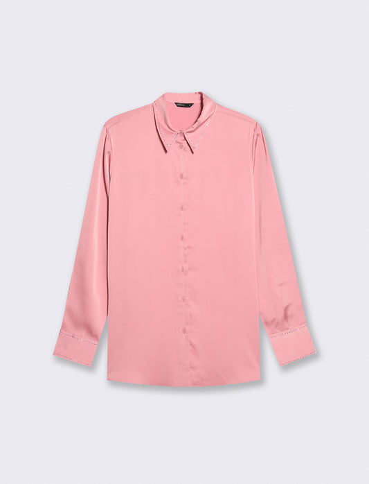 Camicia manica lunga con colletto dettagliato - Rosa