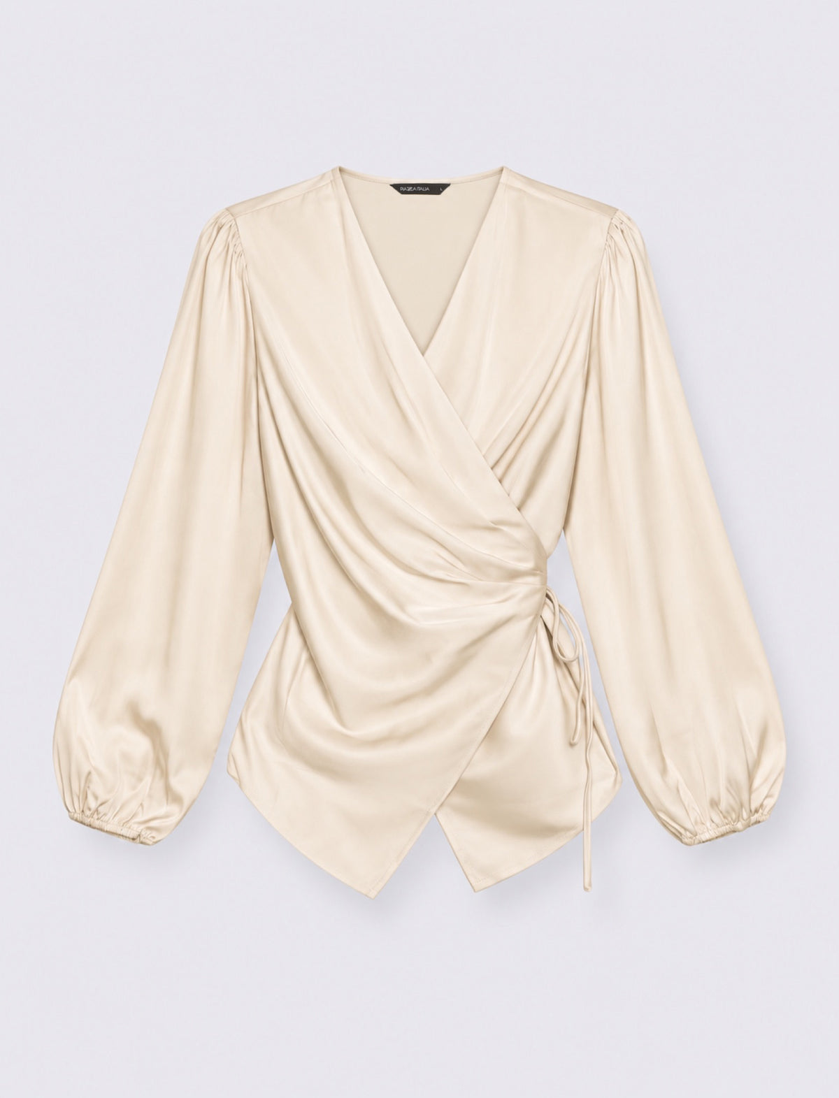 Elegant Tie Closure Blouse - Beige