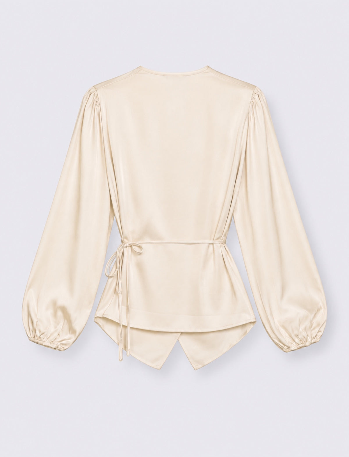 Elegant Tie Closure Blouse - Beige