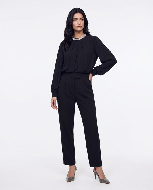 Casacca collo coreano con borchie applicate - Nero