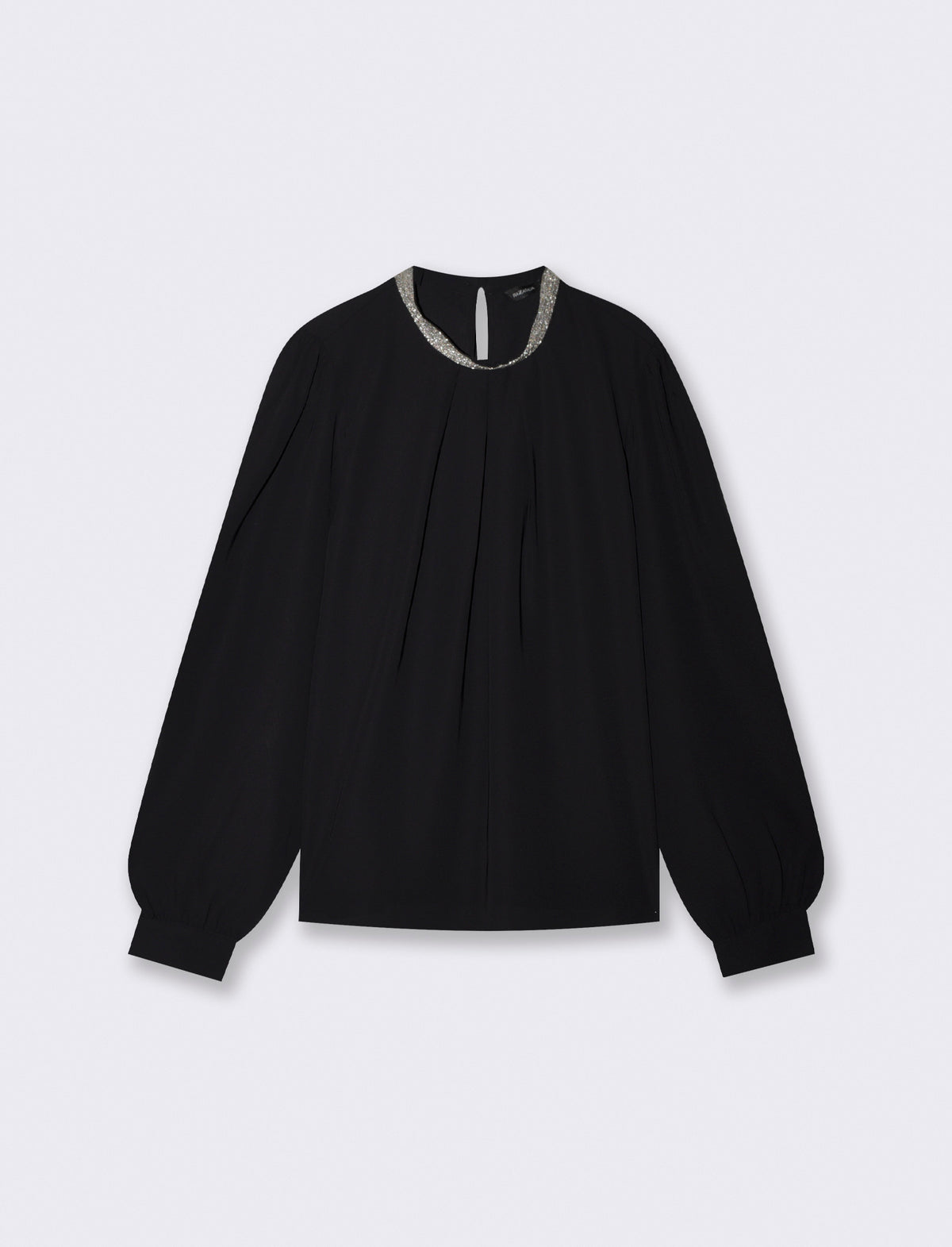 Casacca collo coreano con borchie applicate - Nero