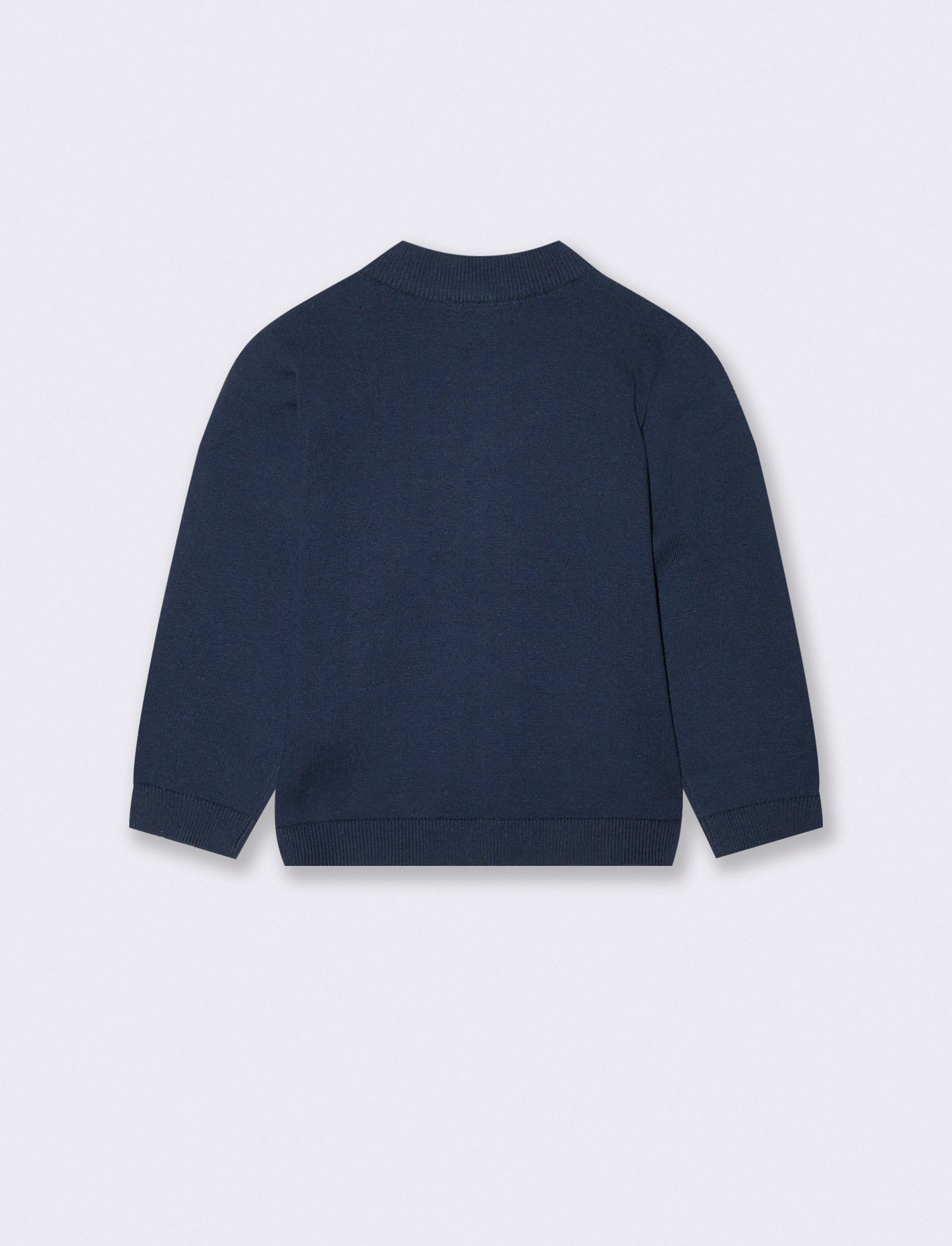 Basic cardigan with zip and kangaroo pocket - Blue