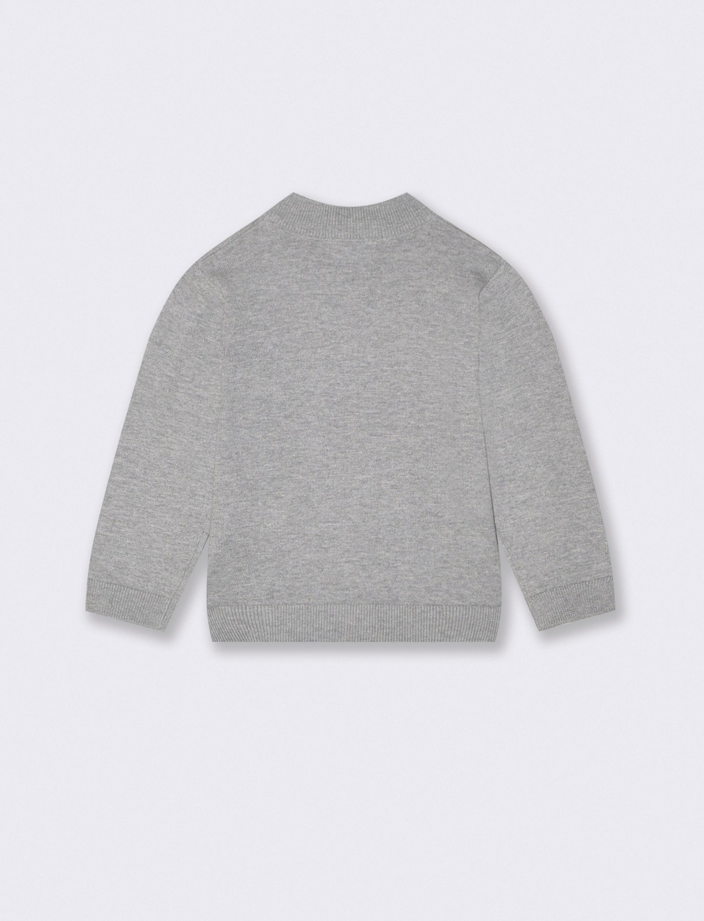 Cardigan basico con zip e tasca canguro - Grigio mel.
