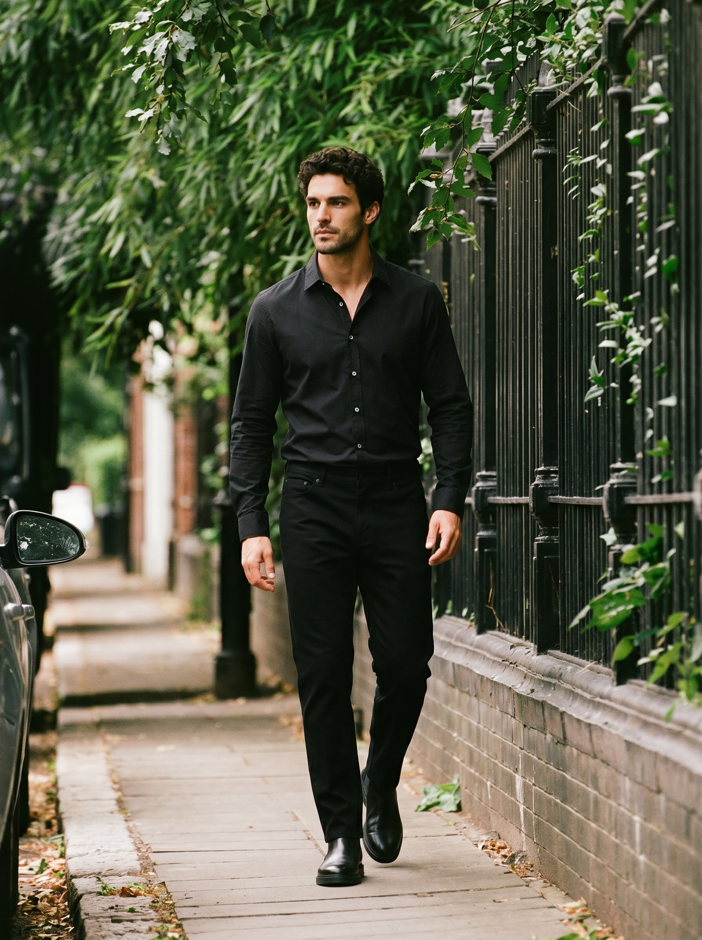 Pantaloni Regular Fit 5 Tasche Twill - Nero
