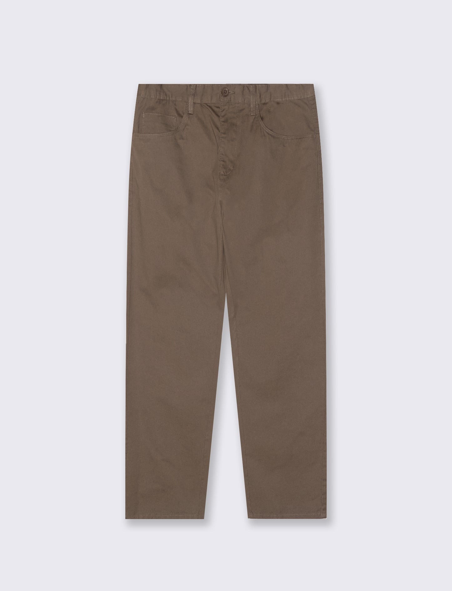 Regular Fit 5 Pocket Twill Pants - Grey