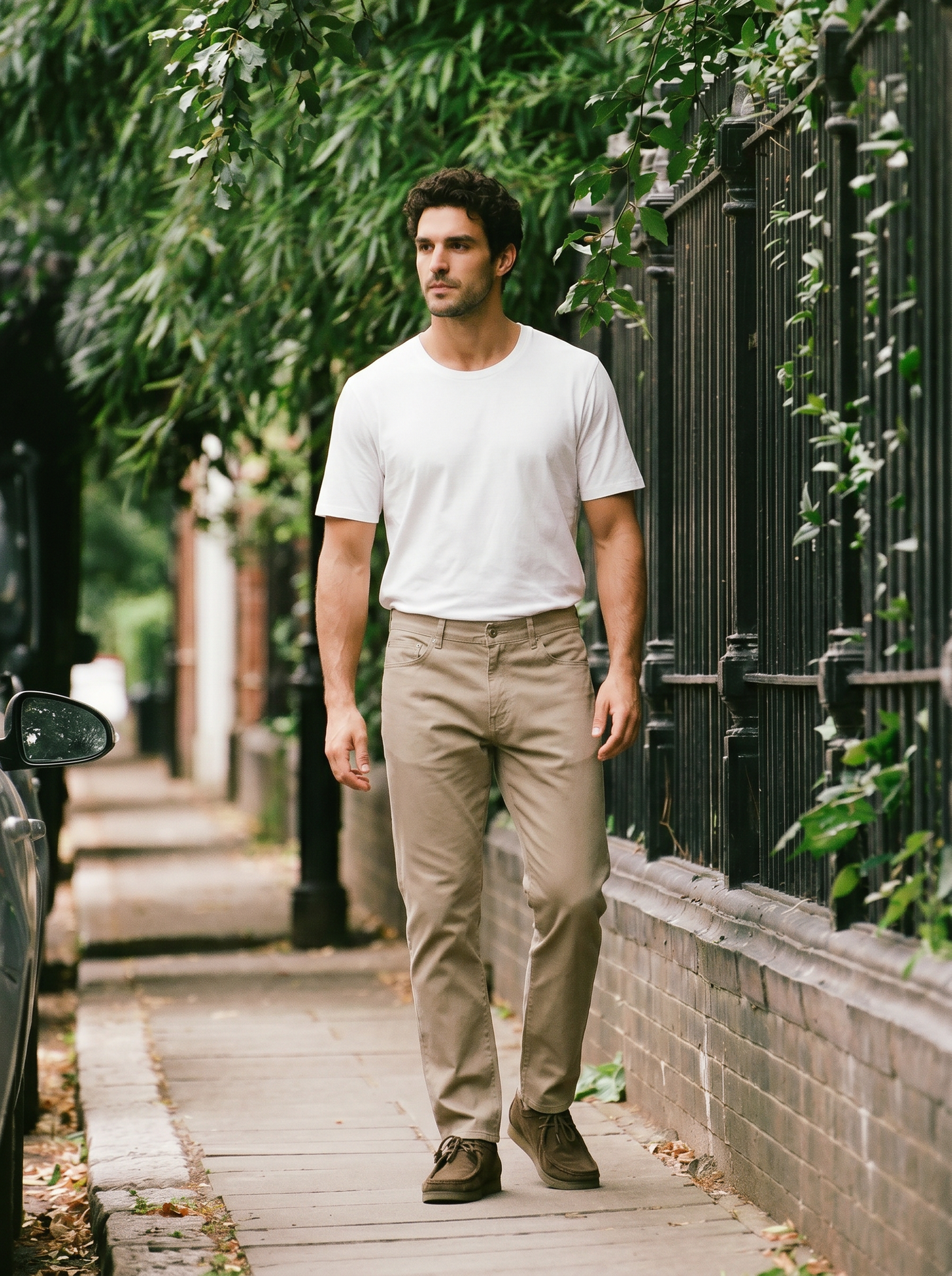 Pantaloni Regular Fit 5 Tasche Twill - Beige