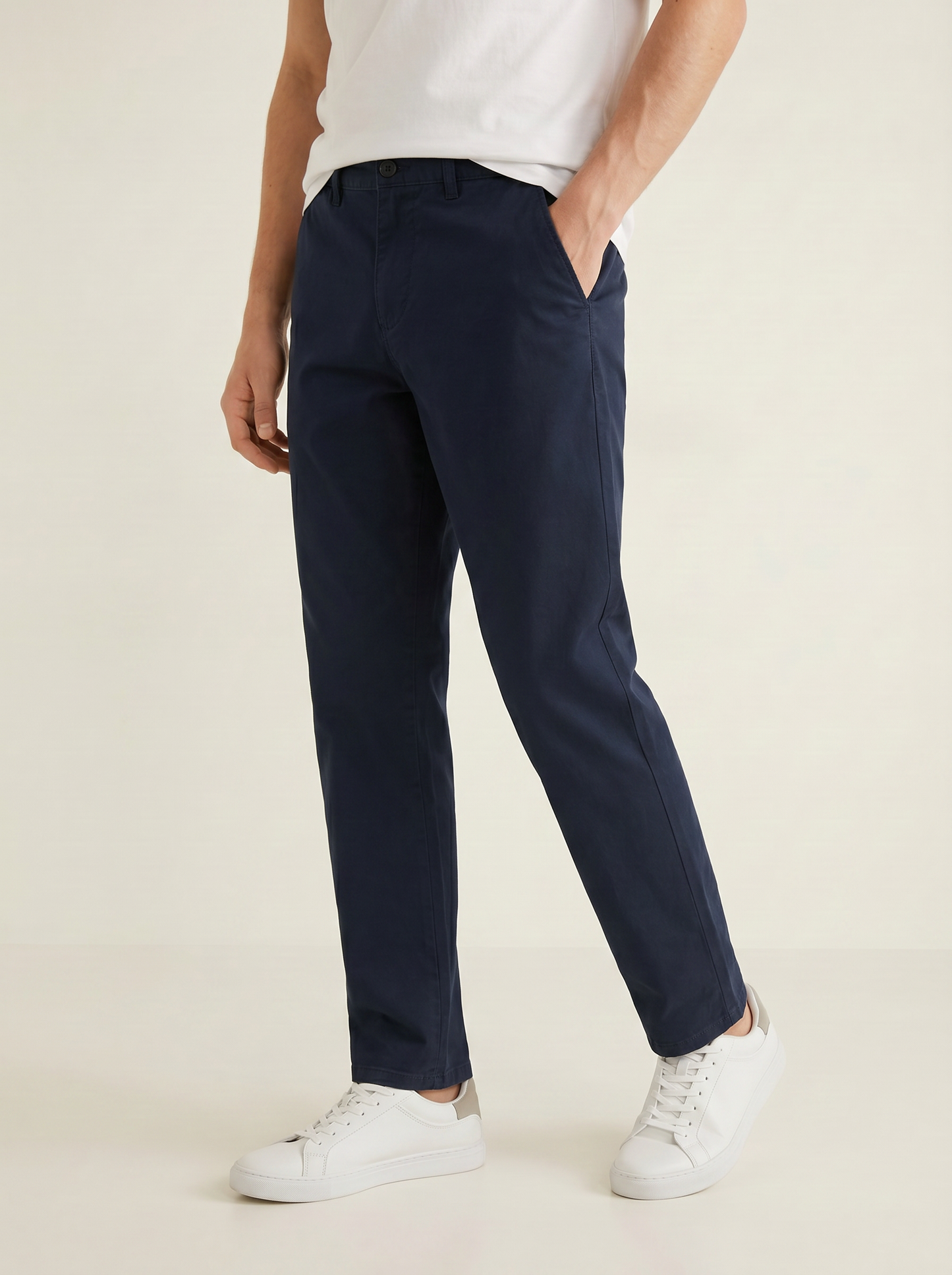 Regular Fit Cotton Chino Pants - Blue