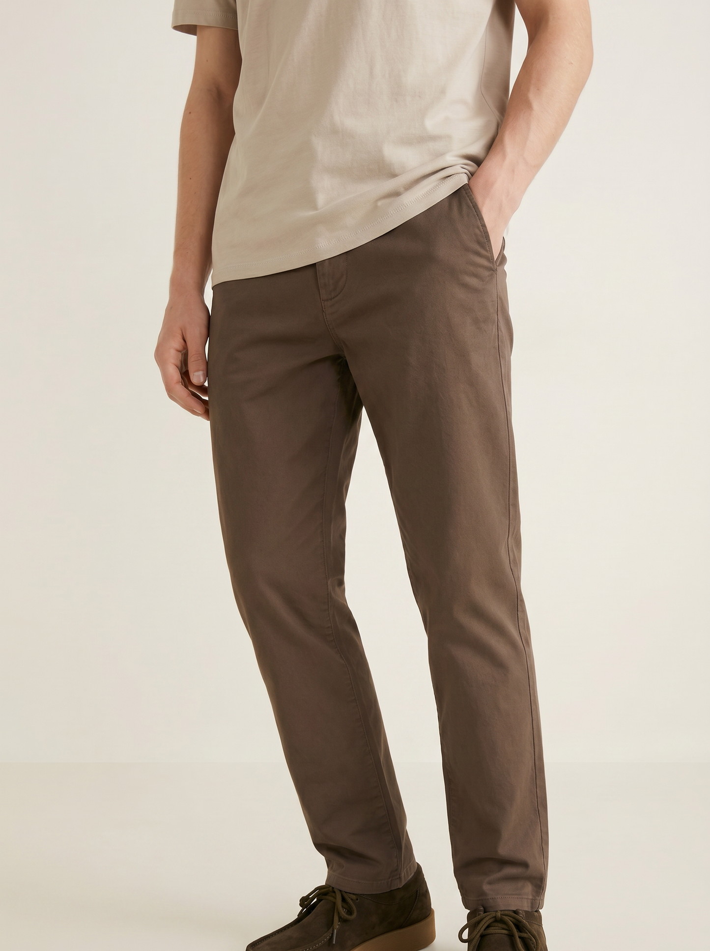 Regular Fit Cotton Chino Pants - Grey