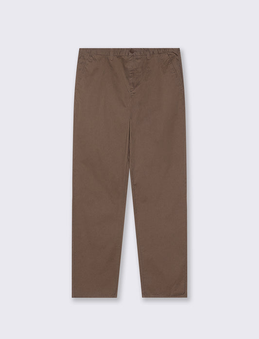 Pantaloni Chino Regular Fit in Cotone - Grigio fango