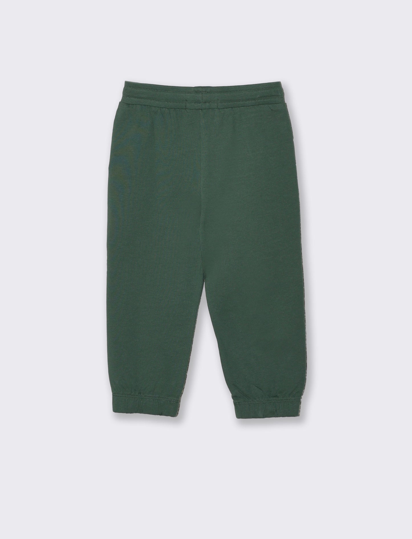 Jogger basico in cotone con stampa - Verde abete