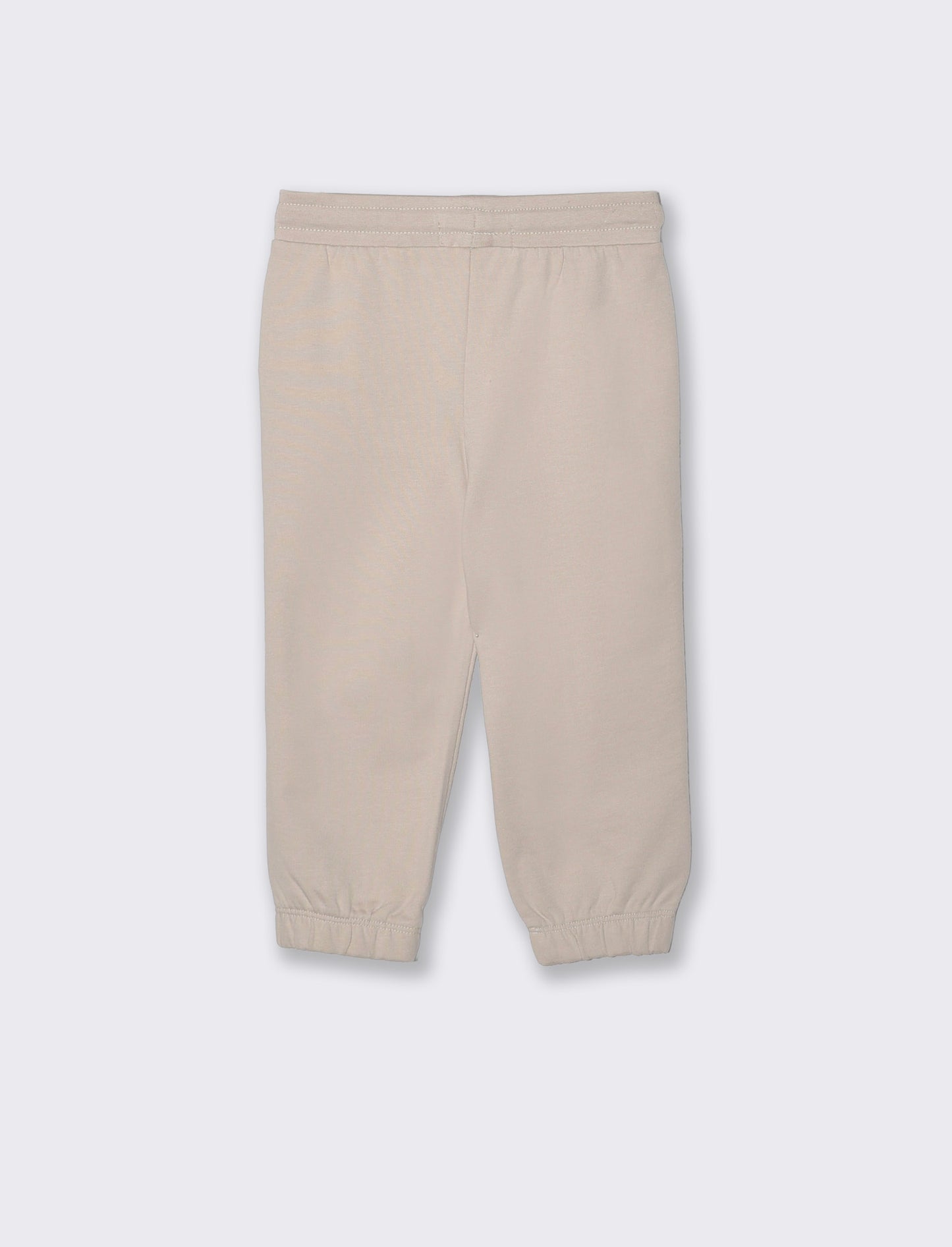 Jogger basico in cotone con stampa - Beige
