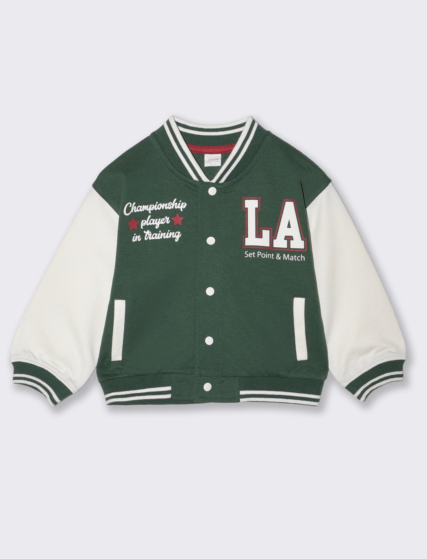 Versatile cotton college jacket - Green