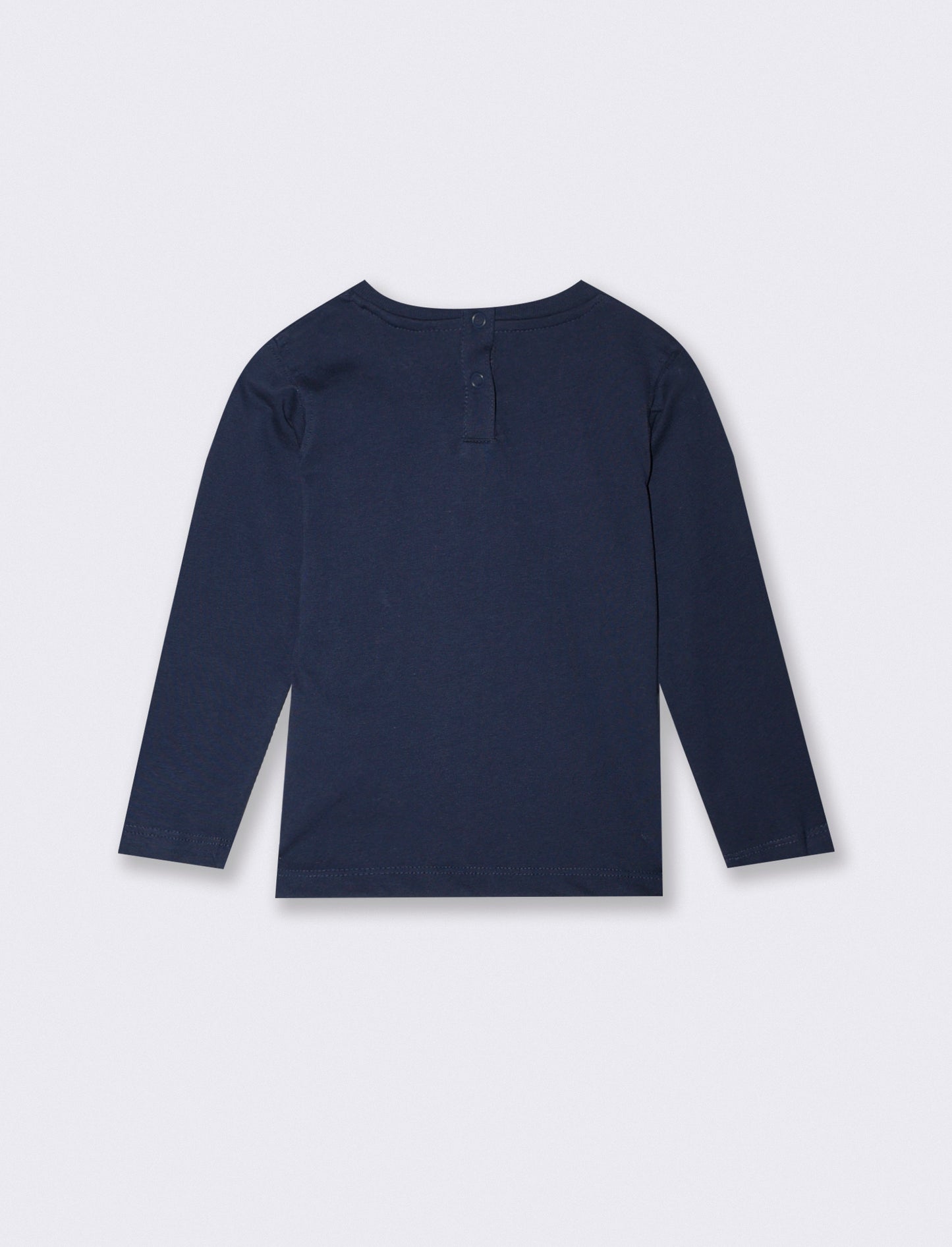 T-shirt girocollo in cotone tinta unita - Blu