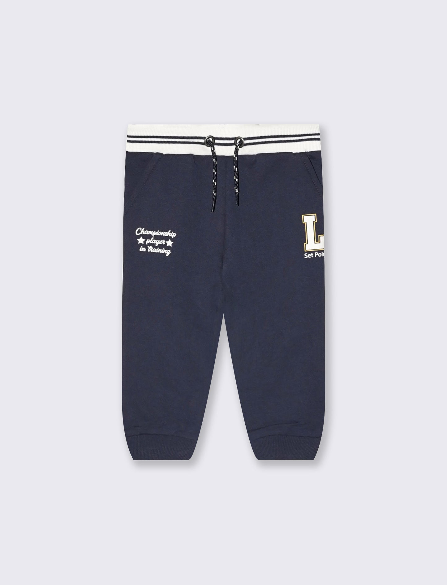 Striped joggers with drawstring - Blue