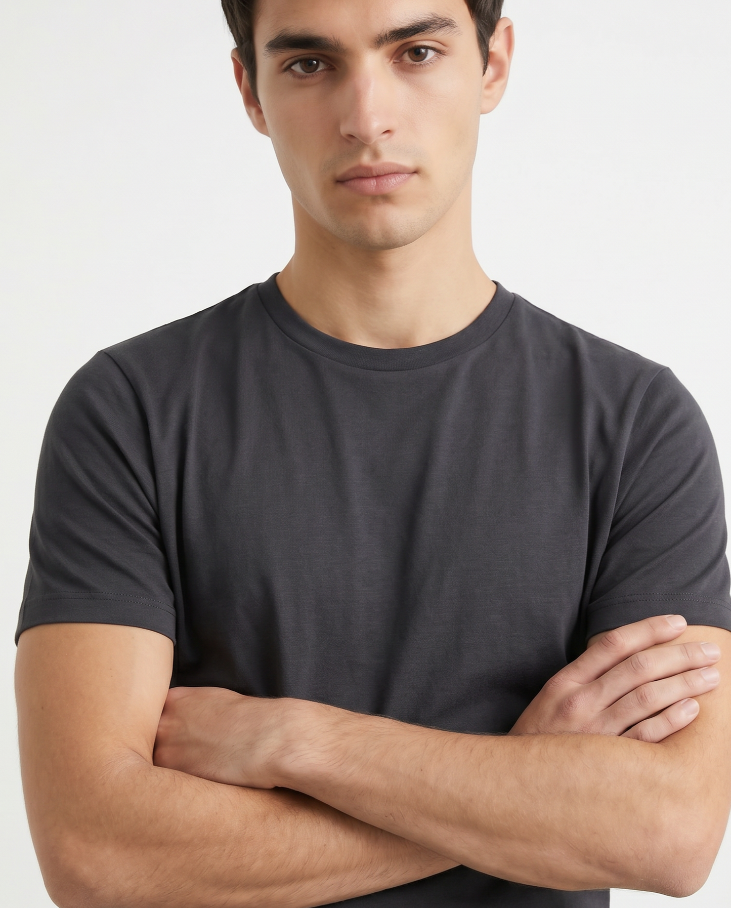 Regular fit cotton crew neck T-shirt - Blue