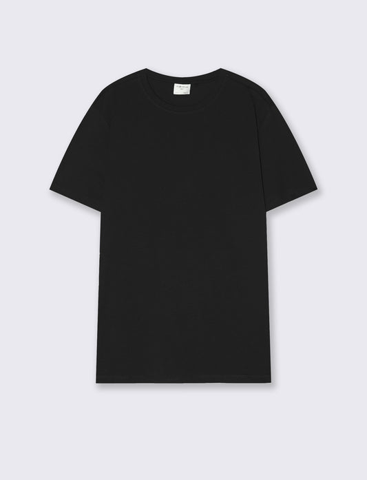 Regular fit cotton crew neck T-shirt - Black