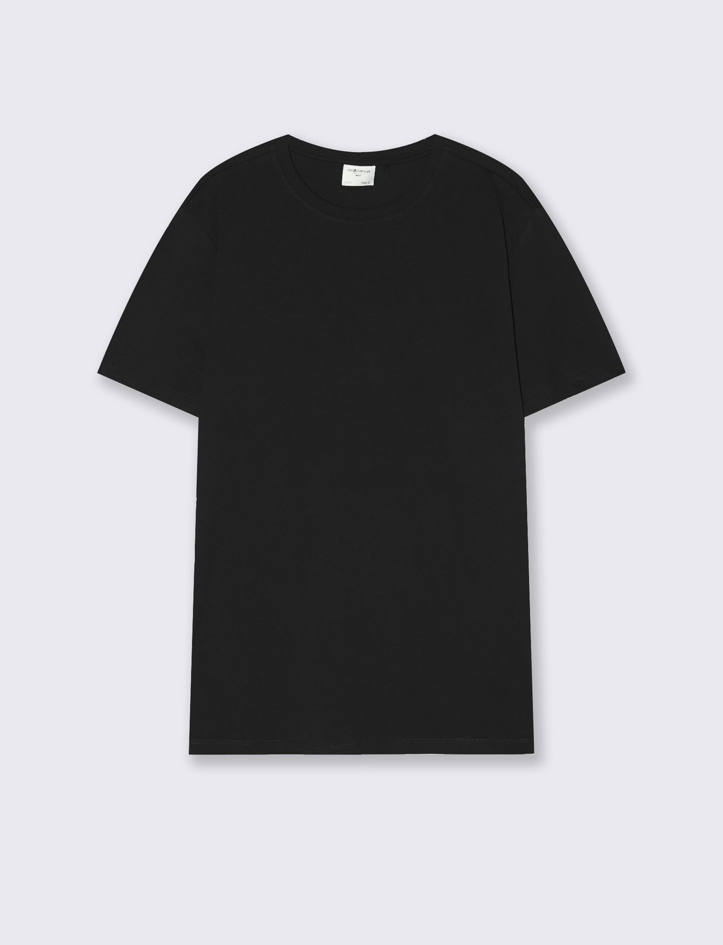 T-shirt girocollo in cotone regular fit - Nero