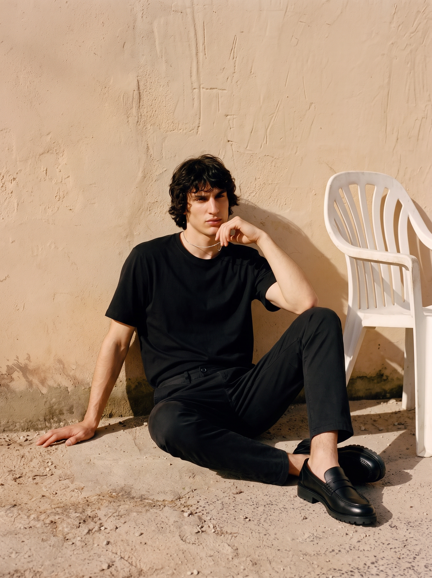 T-shirt girocollo in cotone regular fit - Nero