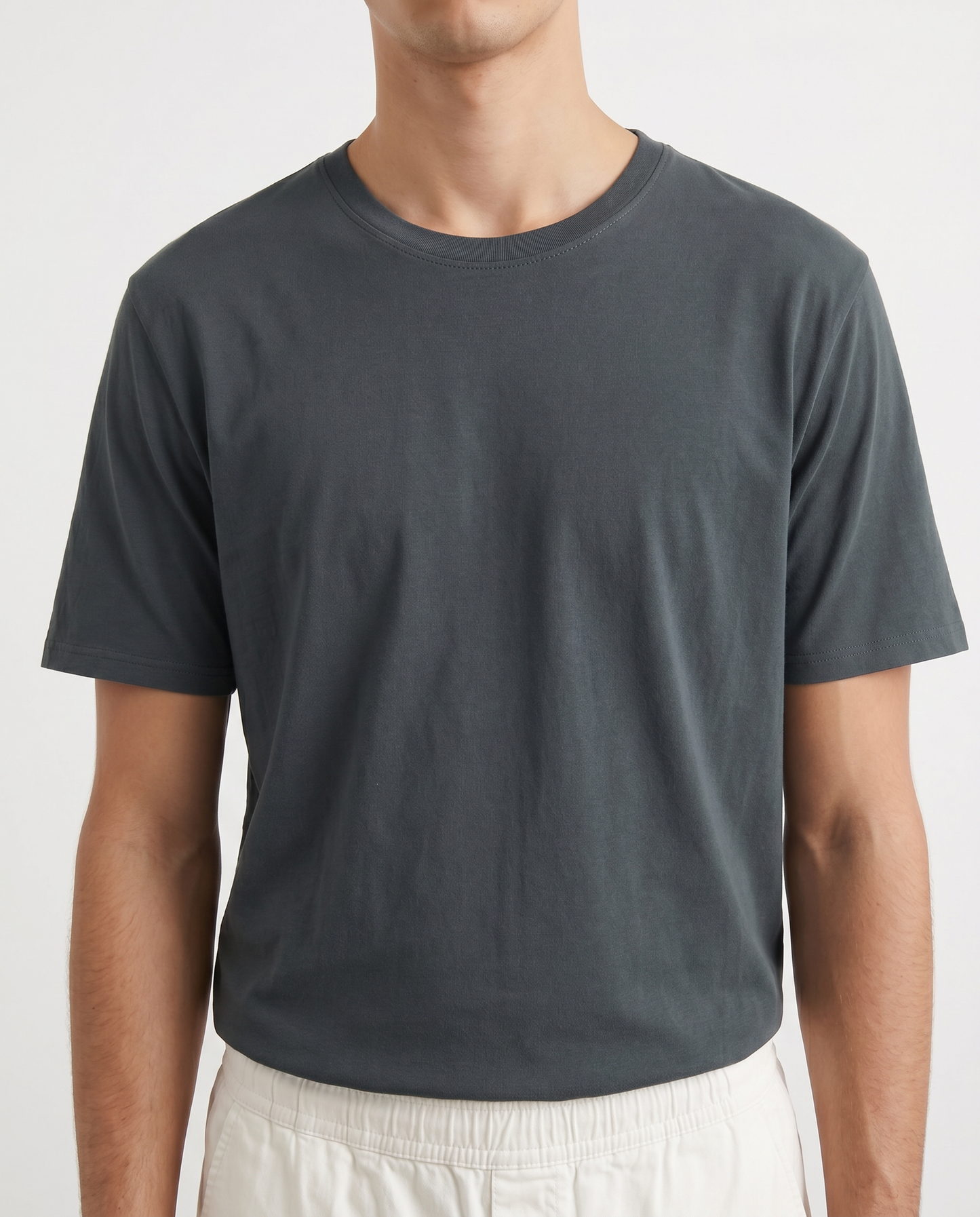 Regular fit cotton crew neck T-shirt - Blue