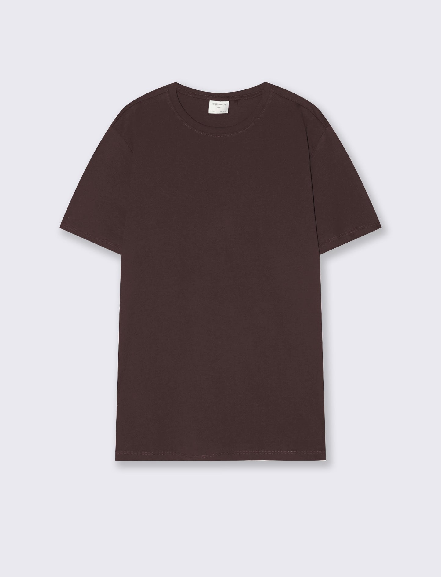 T-shirt girocollo in cotone regular fit - Bordeaux