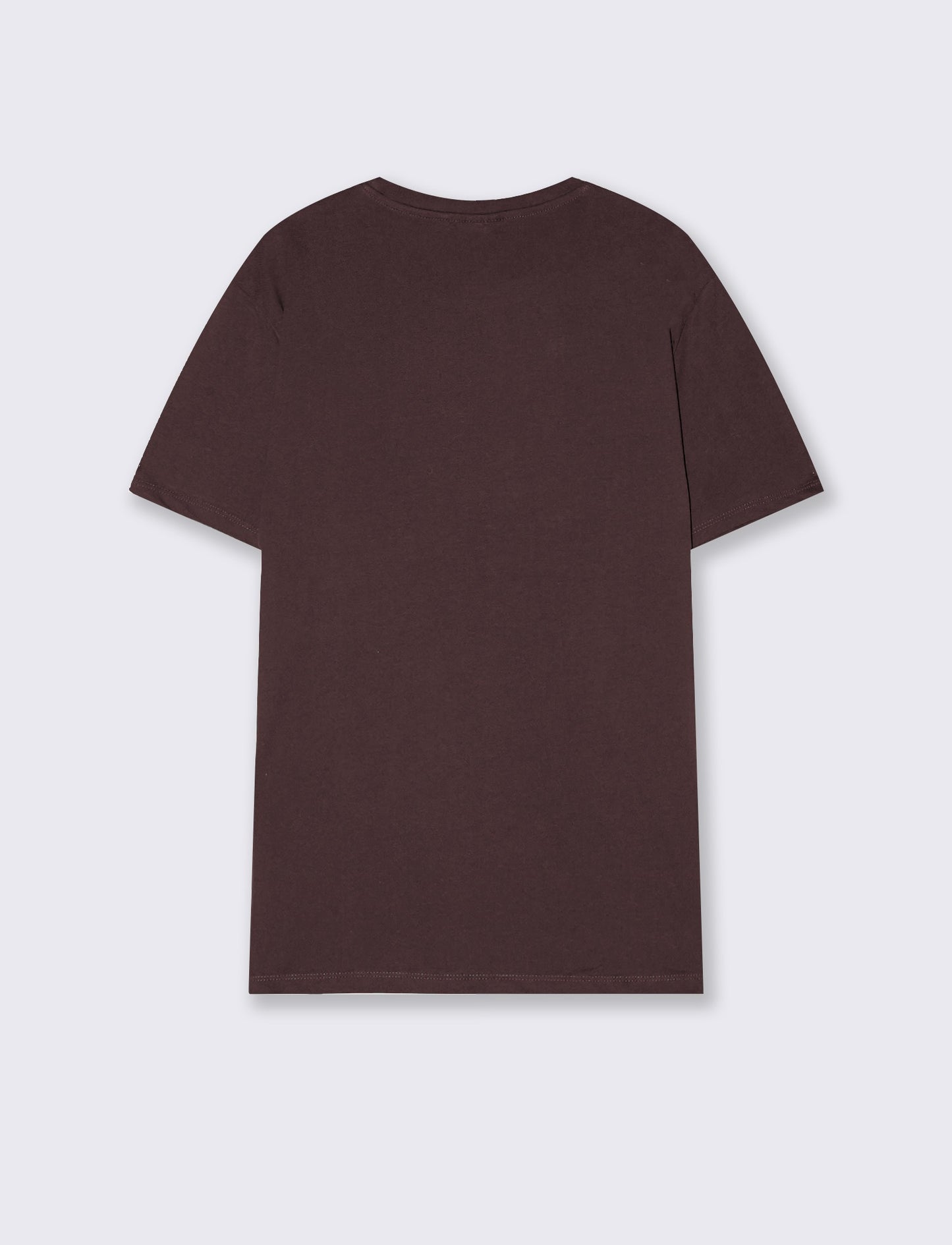 T-shirt girocollo in cotone regular fit - Bordeaux