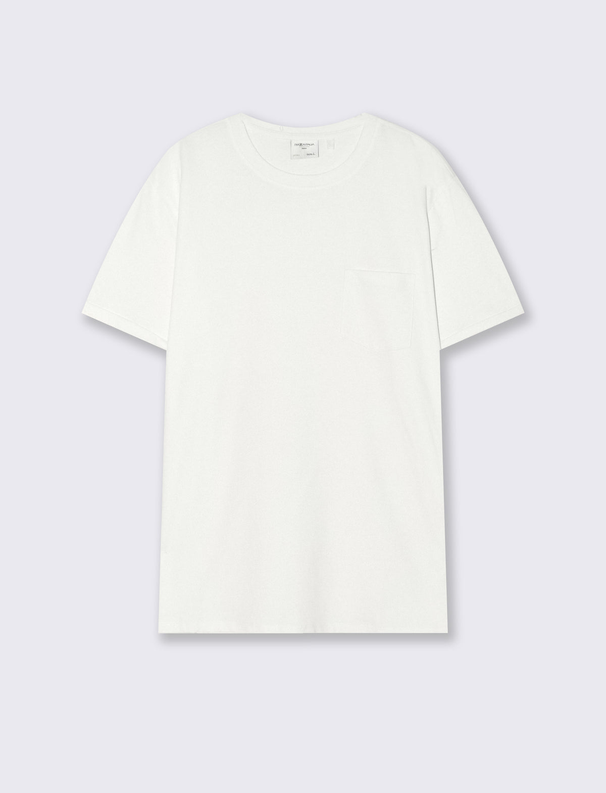 T-shirt basic girocollo con tasca - Bianco