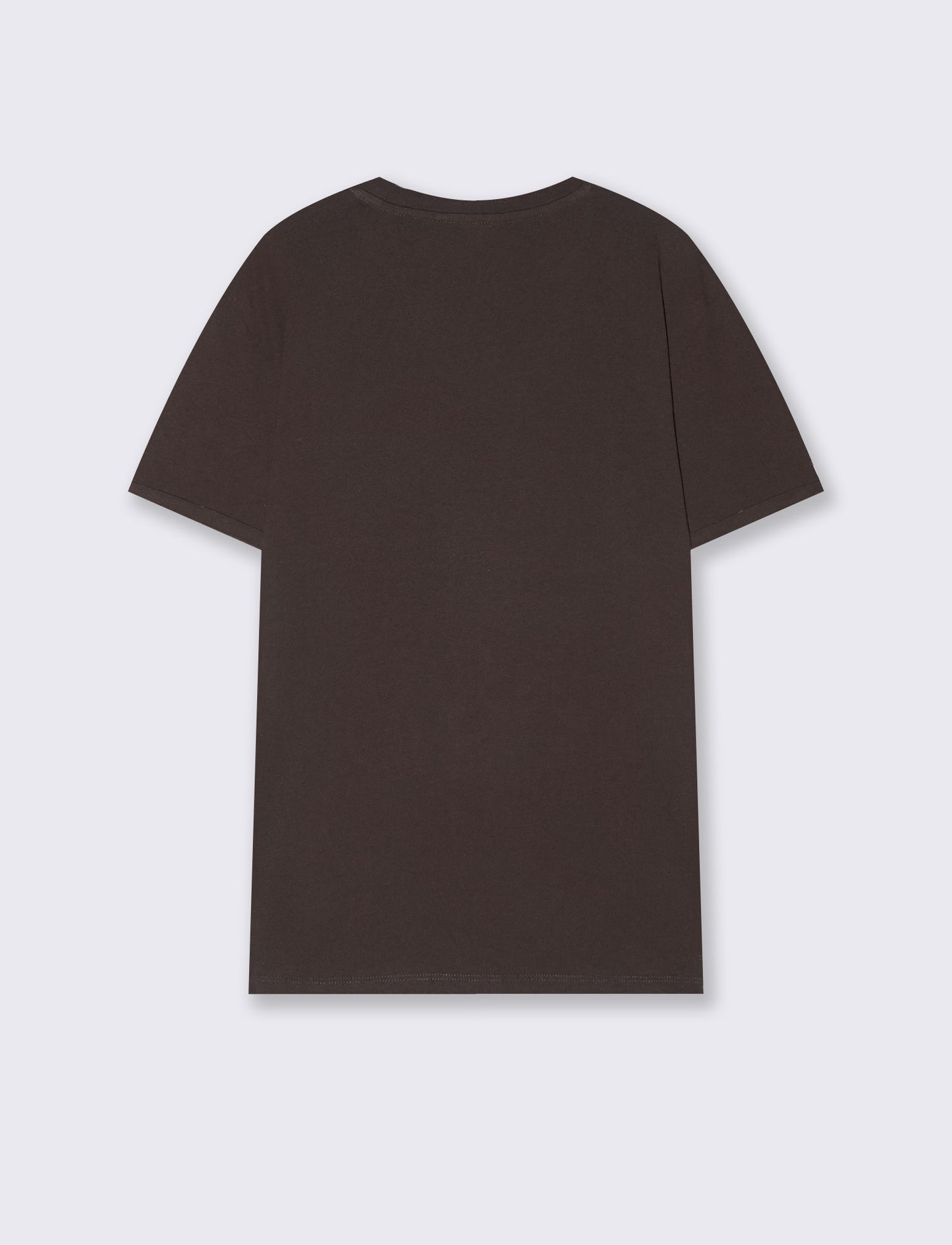 T-shirt basic girocollo con tasca - Bordeaux