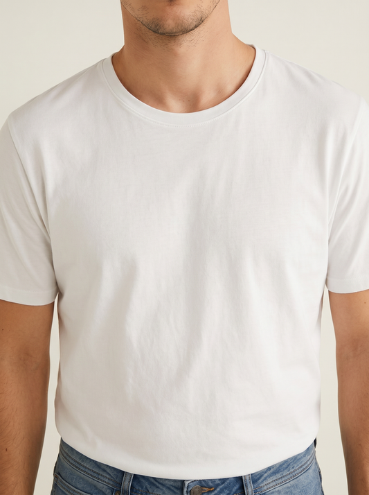 T-shirt Orli regular fit con orli vivi - Bianco