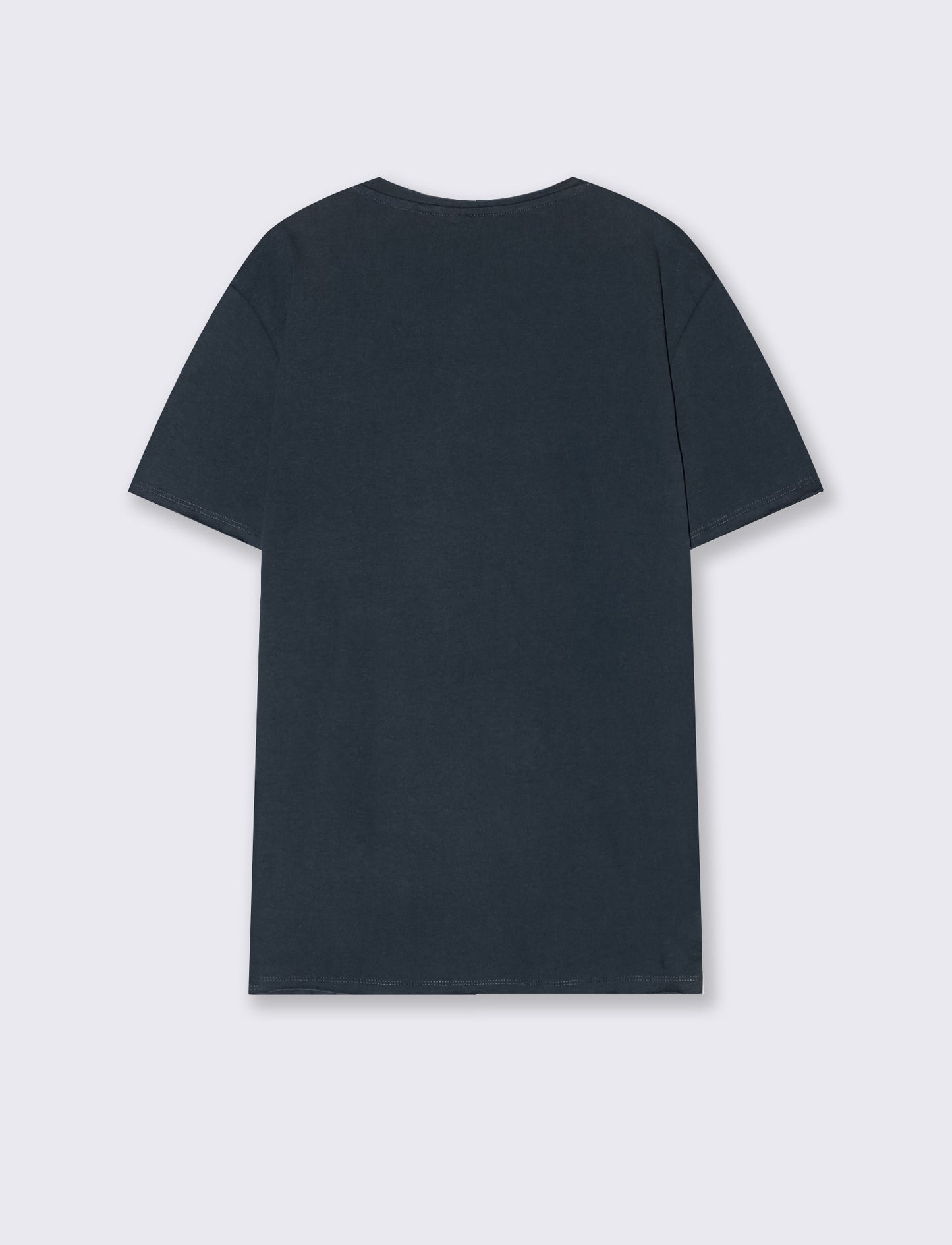Orli regular fit T-shirt with bright hems - Blue