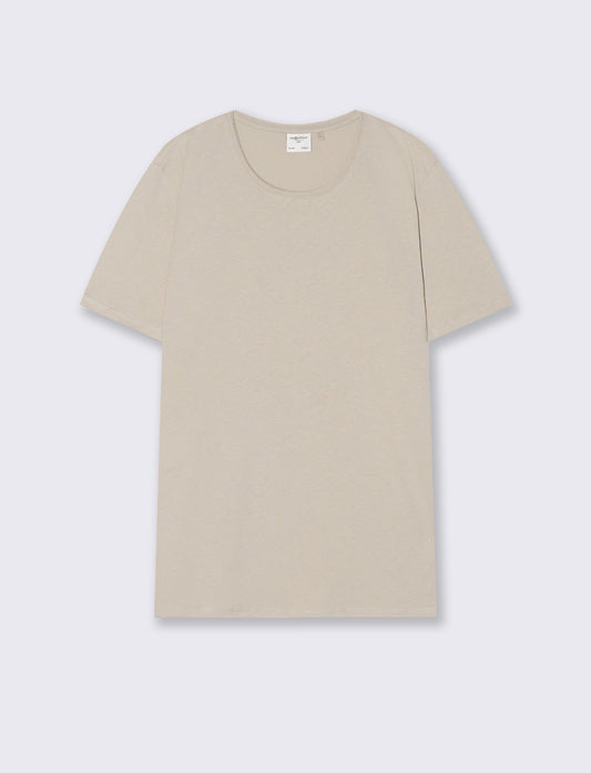 T-shirt Orli regular fit con orli vivi - Beige