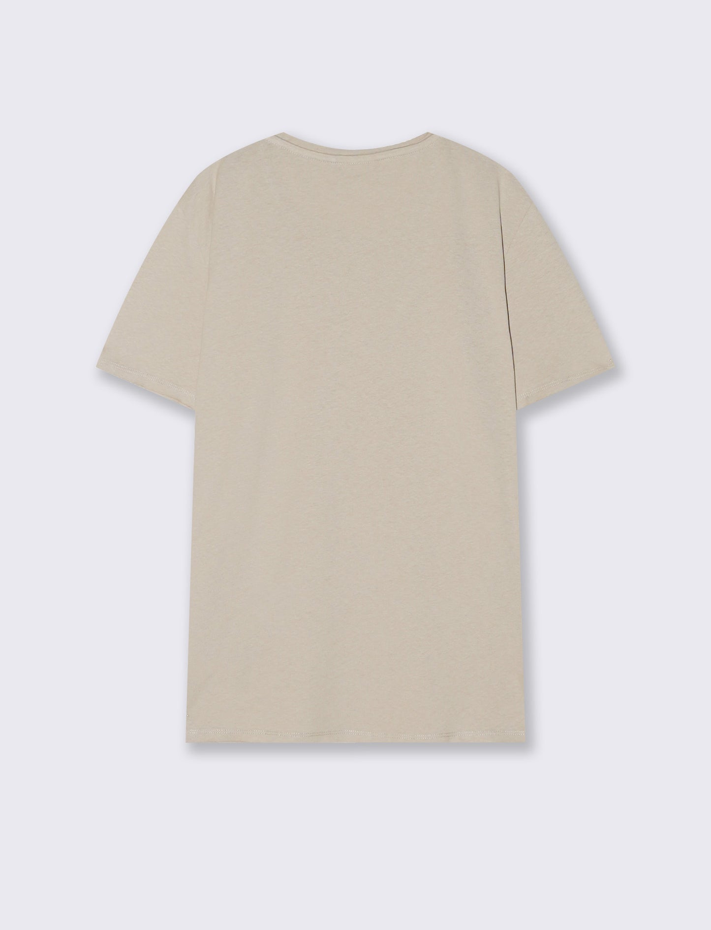 T-shirt Orli regular fit con orli vivi - Beige