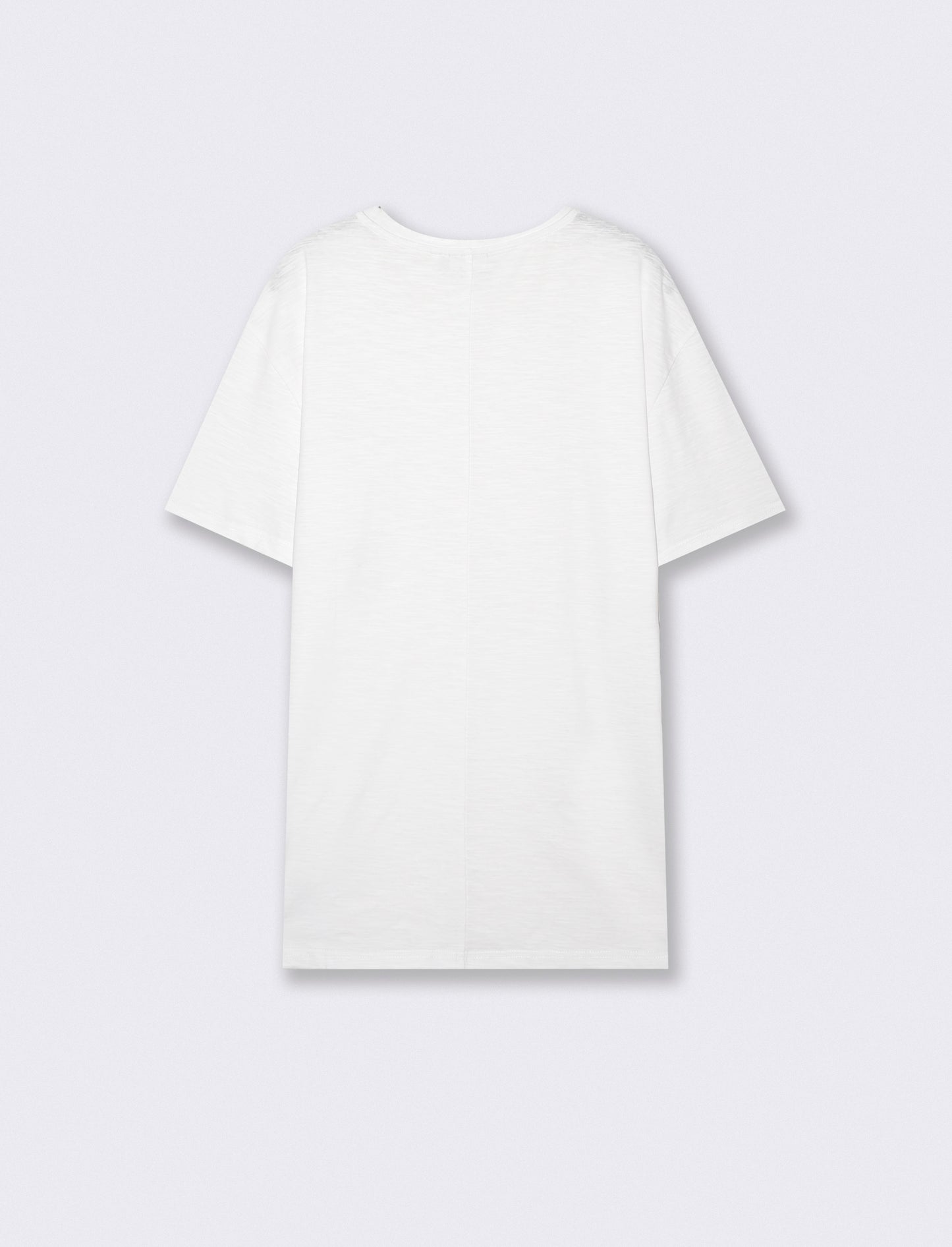 T-shirt cotone slub loose fit con tasca - Bianco