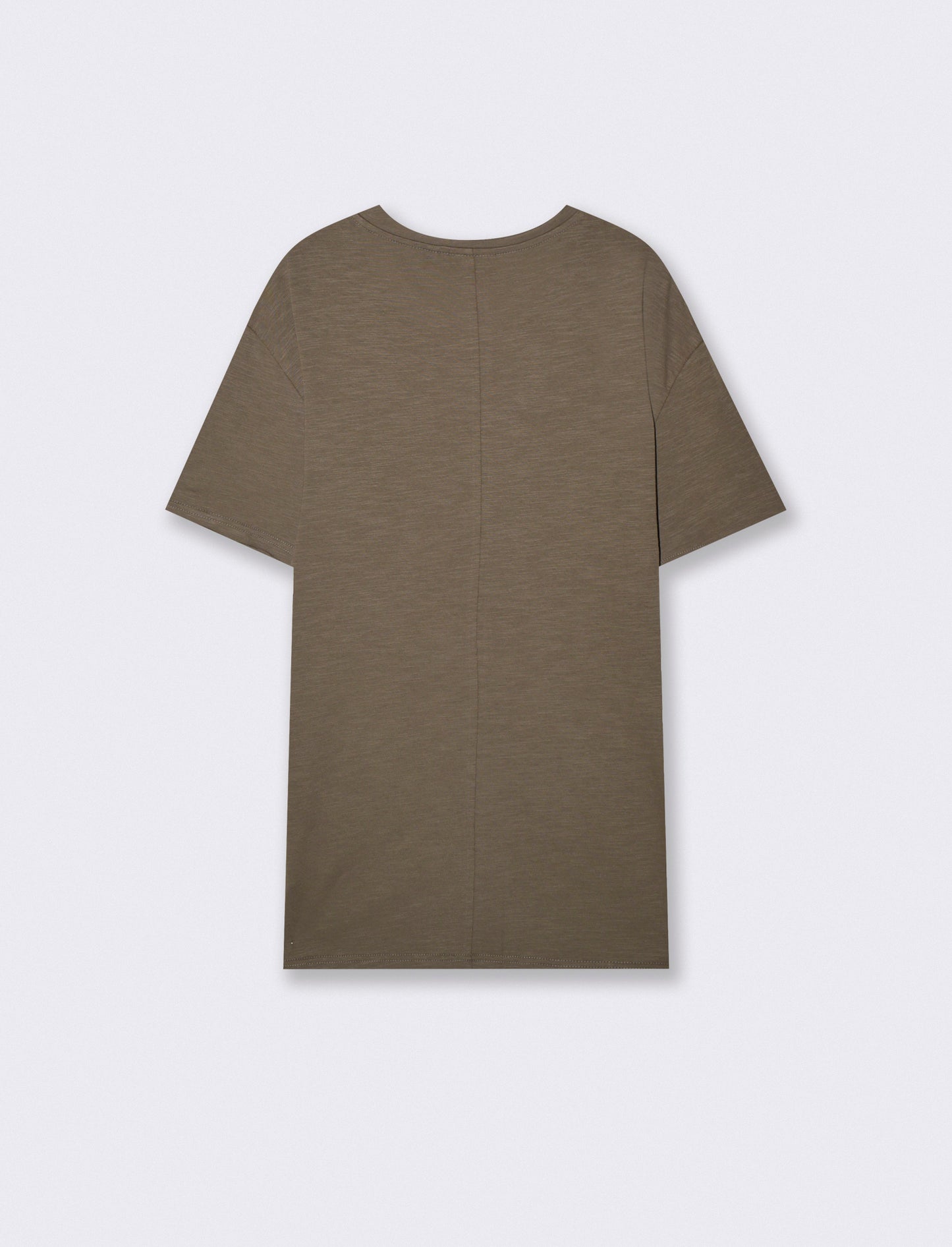 Slub cotton loose fit T-shirt with pocket - Green