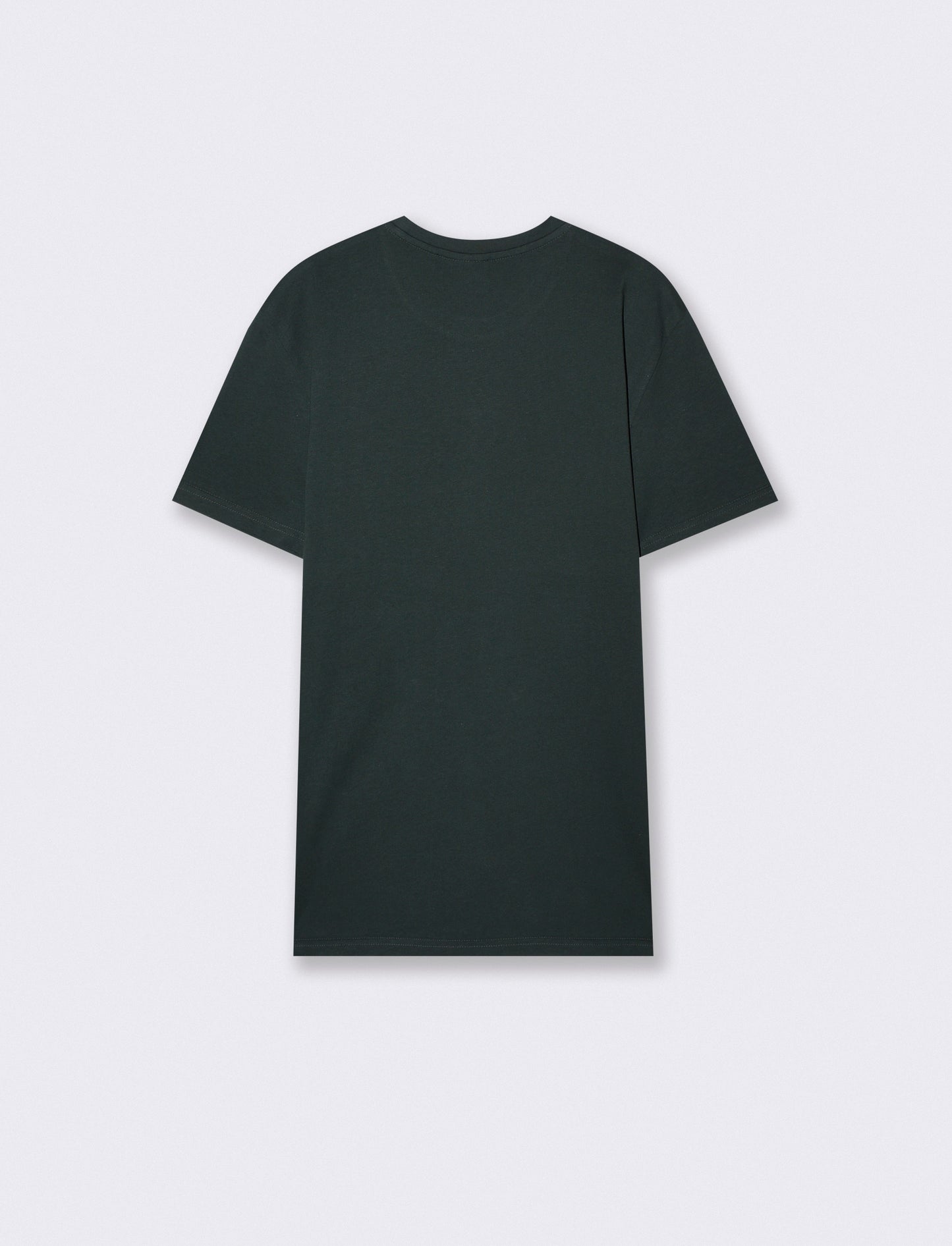 T-shirt girocollo in cotone regular fit - Verde scuro