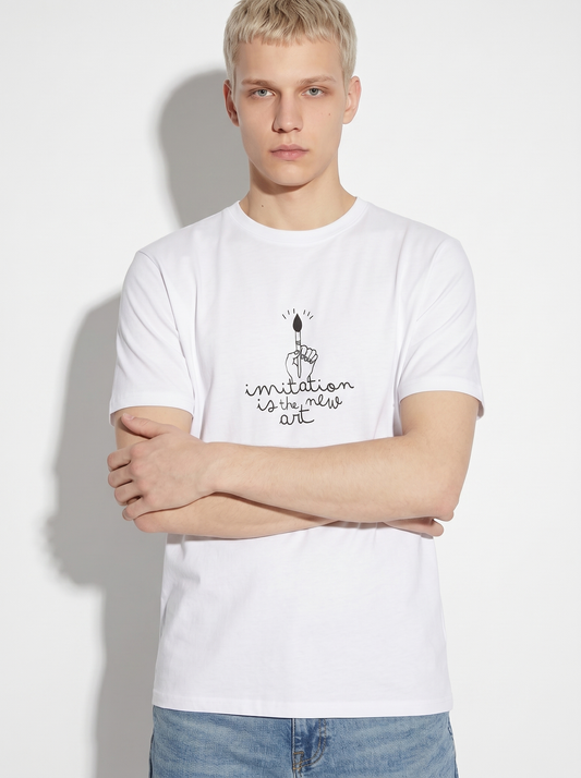 Cotton regular fit crew neck T-shirt - White