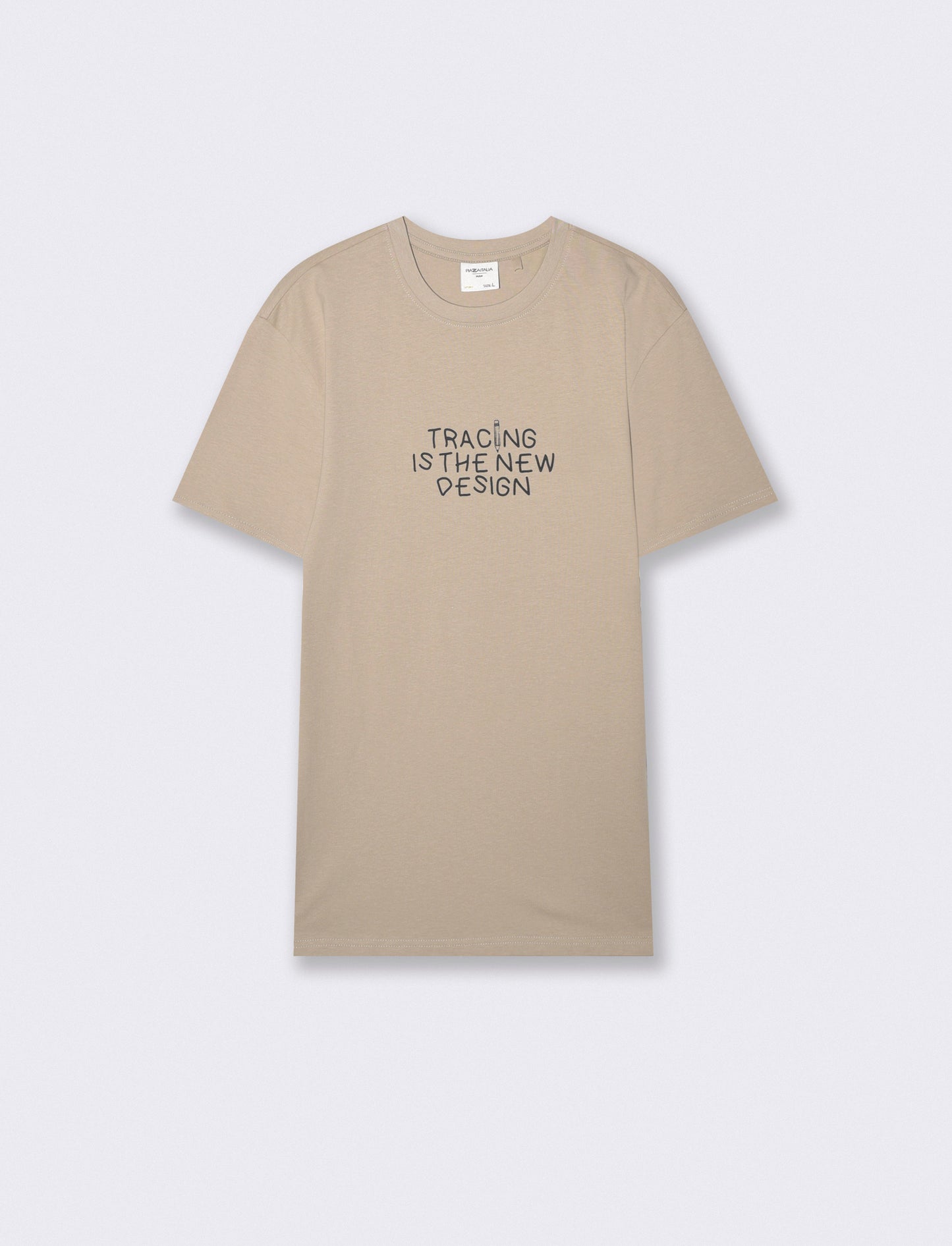 Cotton regular fit crew neck T-shirt - Beige
