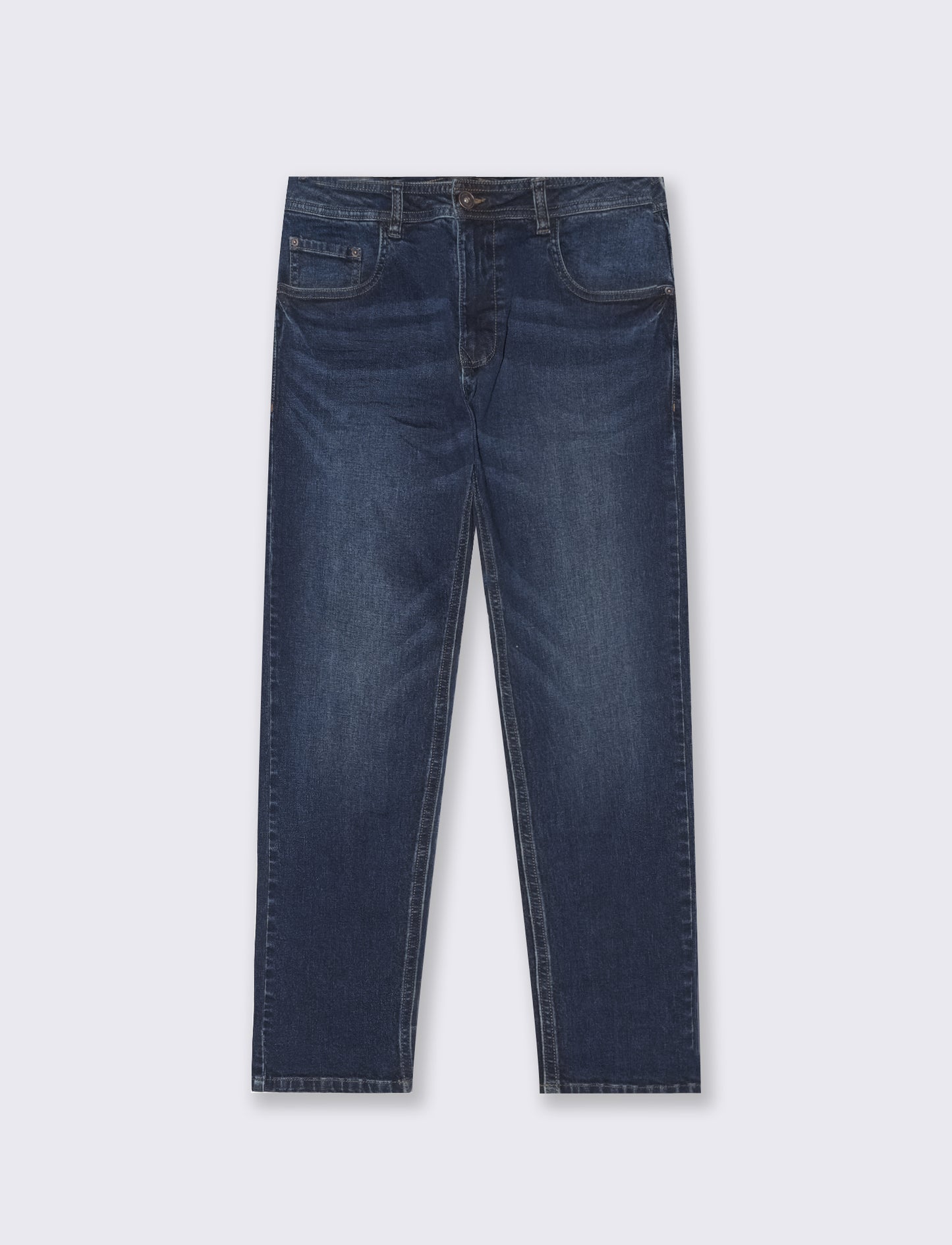 Dark Blue Slim Fit Jeans with Distressed Effect - Blue