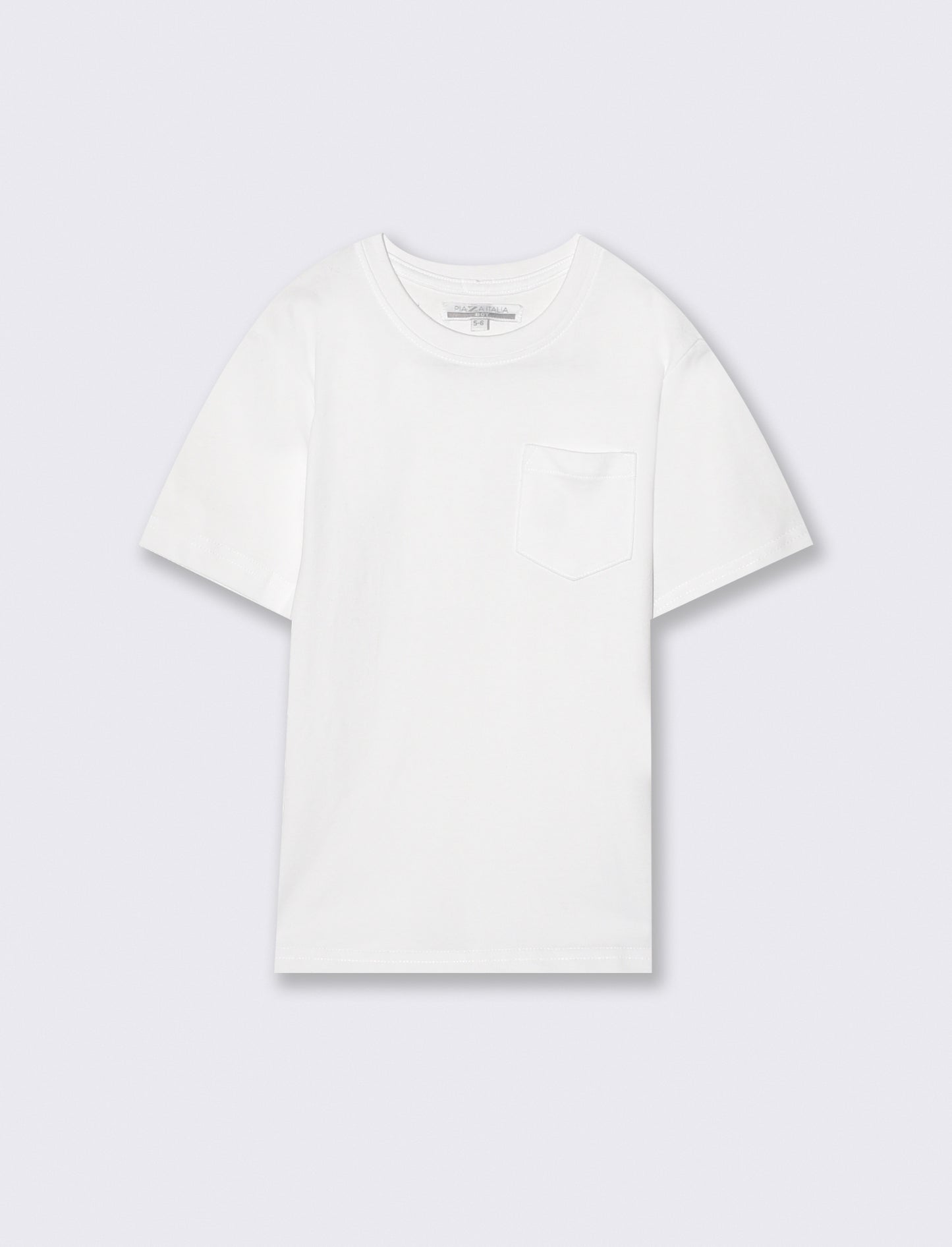 Versatile crew neck T-shirt with pocket - White