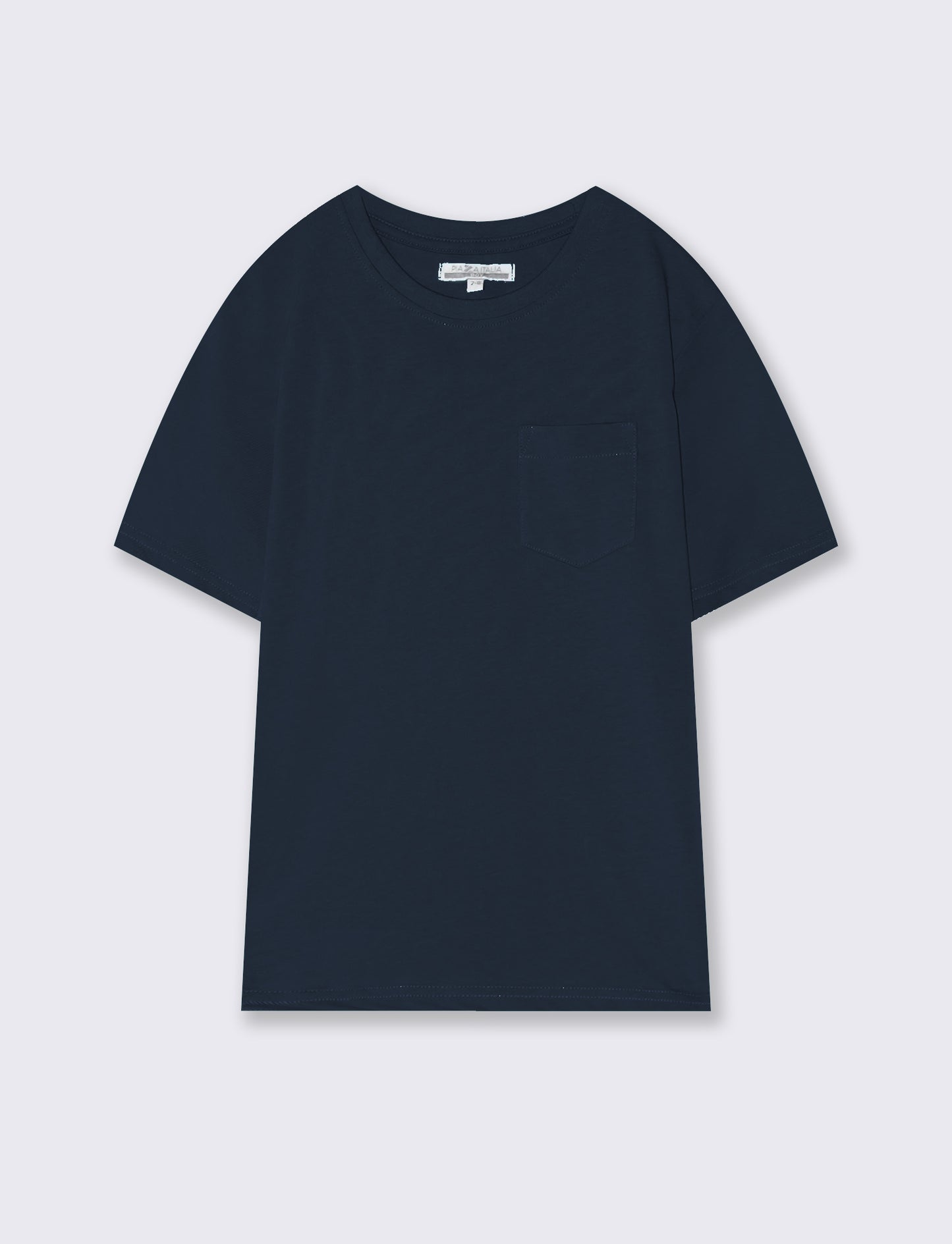 T-shirt girocollo con taschino versatile - Blu