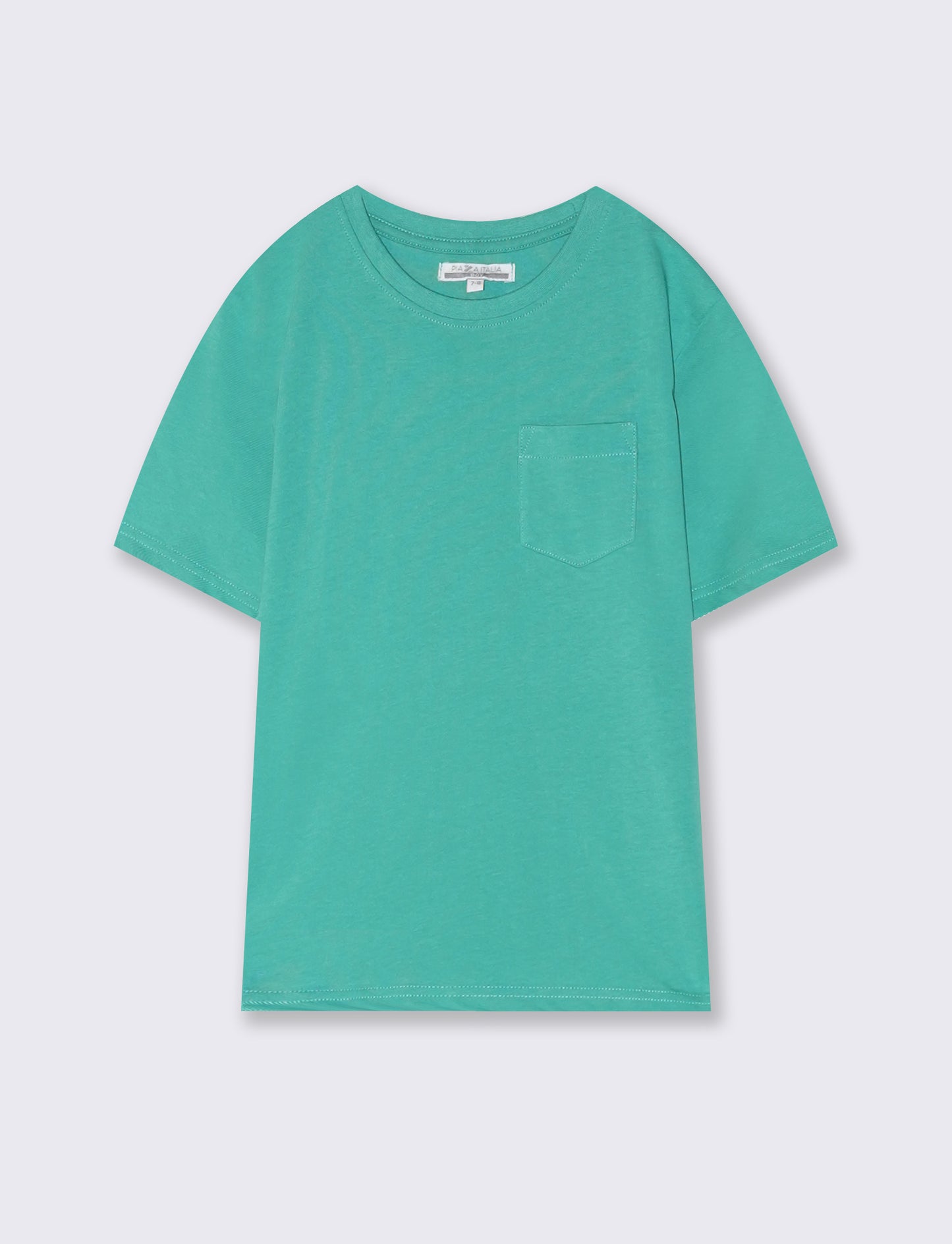 T-shirt girocollo con taschino versatile - Verde