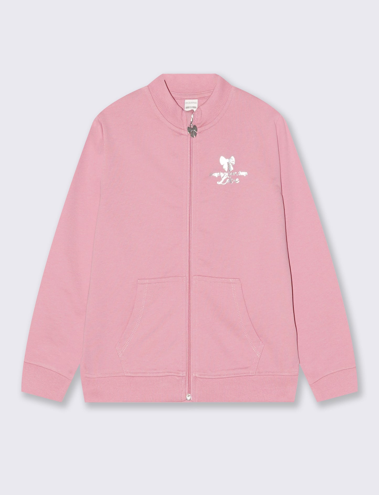 Zip-up hoodie with vibrant pocket - Pink