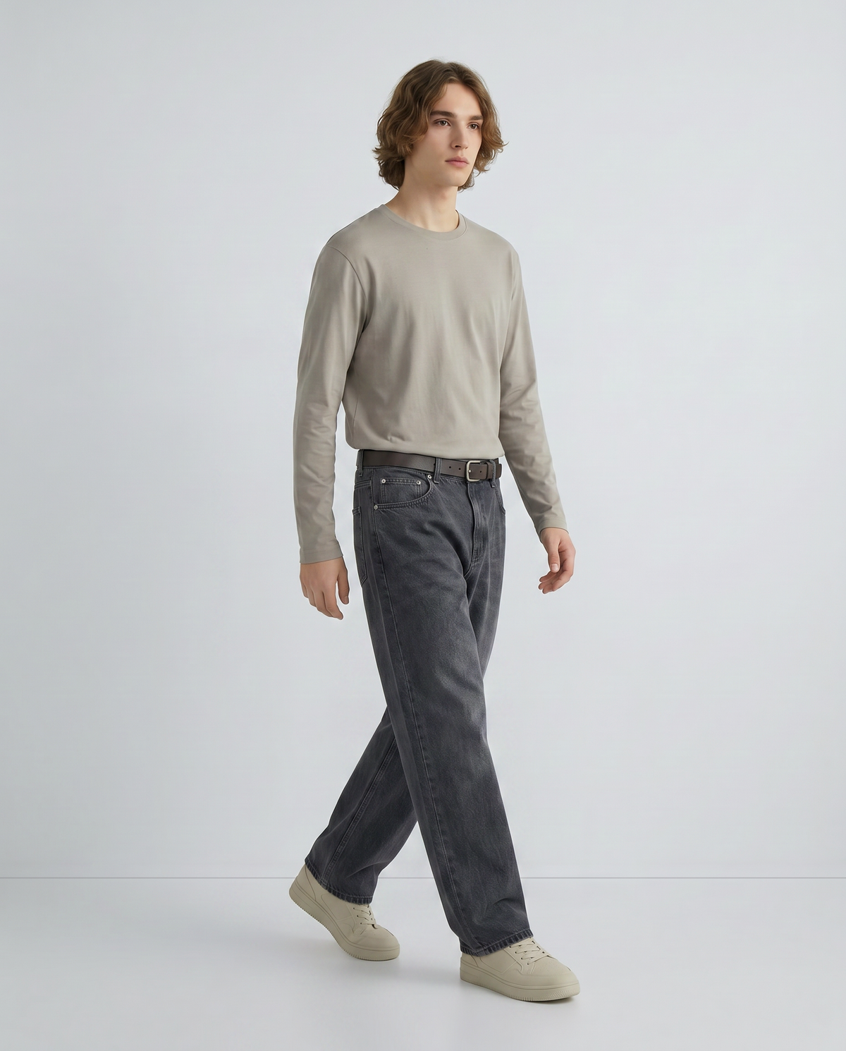 Jeans baggy fit blu scuro effetto slavato - DENIM SCURO