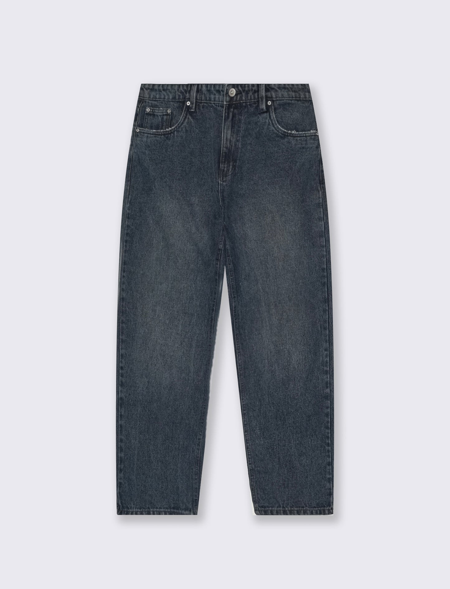 Dark blue baggy fit jeans with a faded effect - Blue