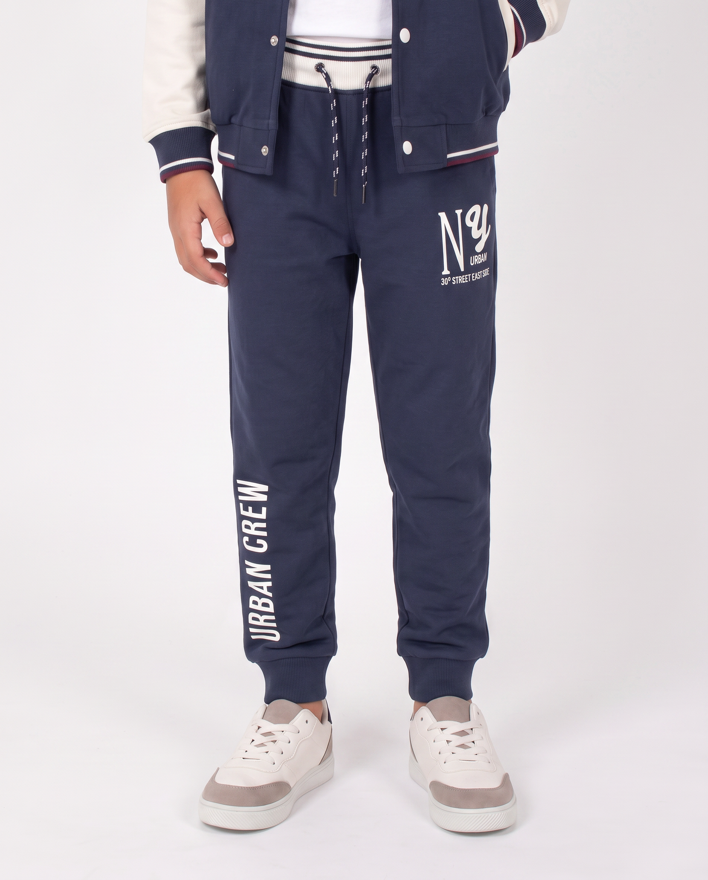 Bicolored Cotton Joggers for Leisure - Blue