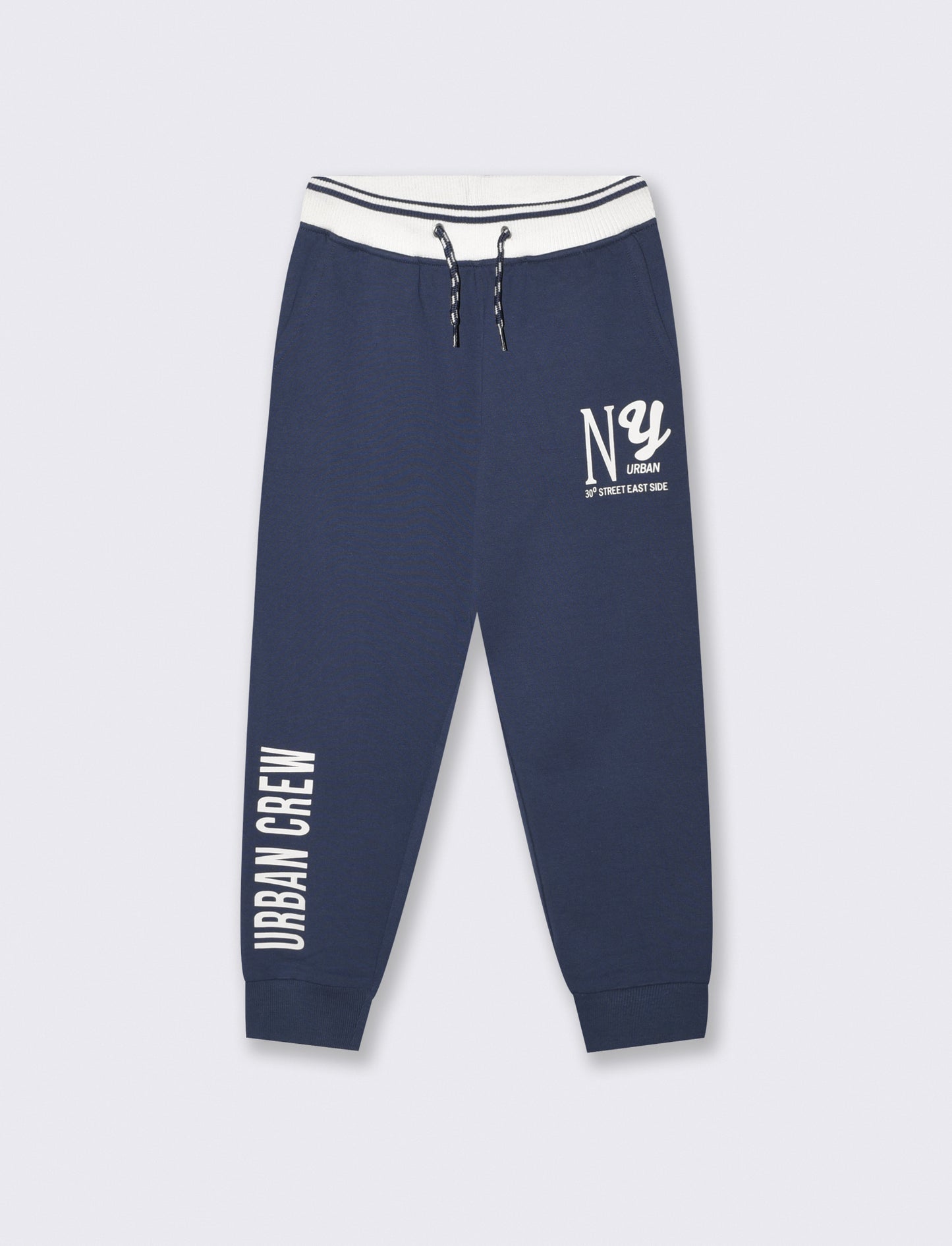 Bicolored Cotton Joggers for Leisure - Blue